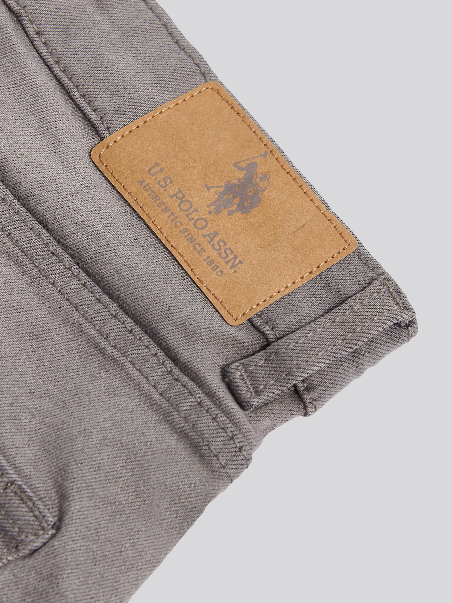 Mens Classic 5 Pocket Denim Shorts Grey Wash - Image 7