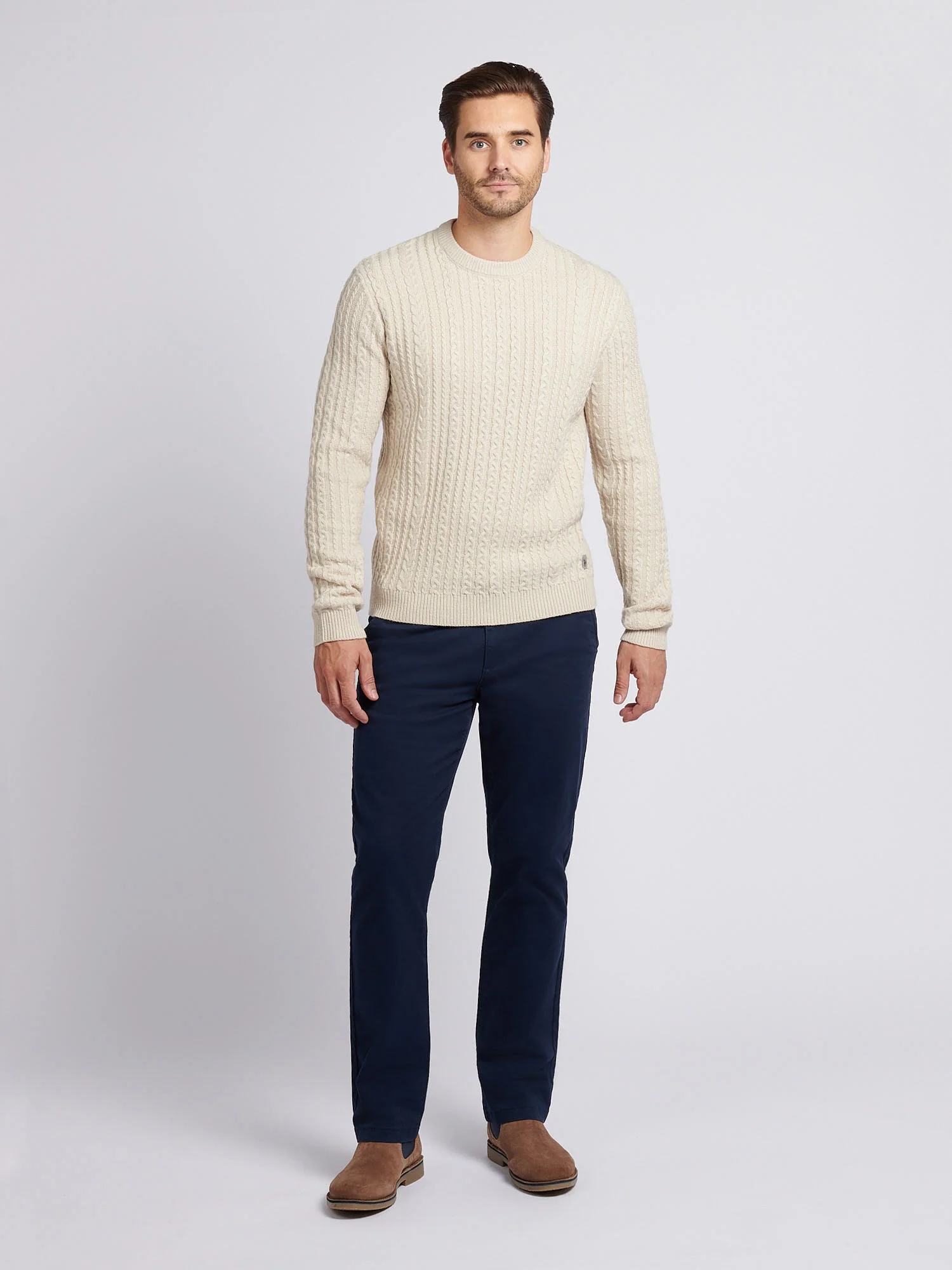 Aran Knit Crew Birch Marl - Image 3