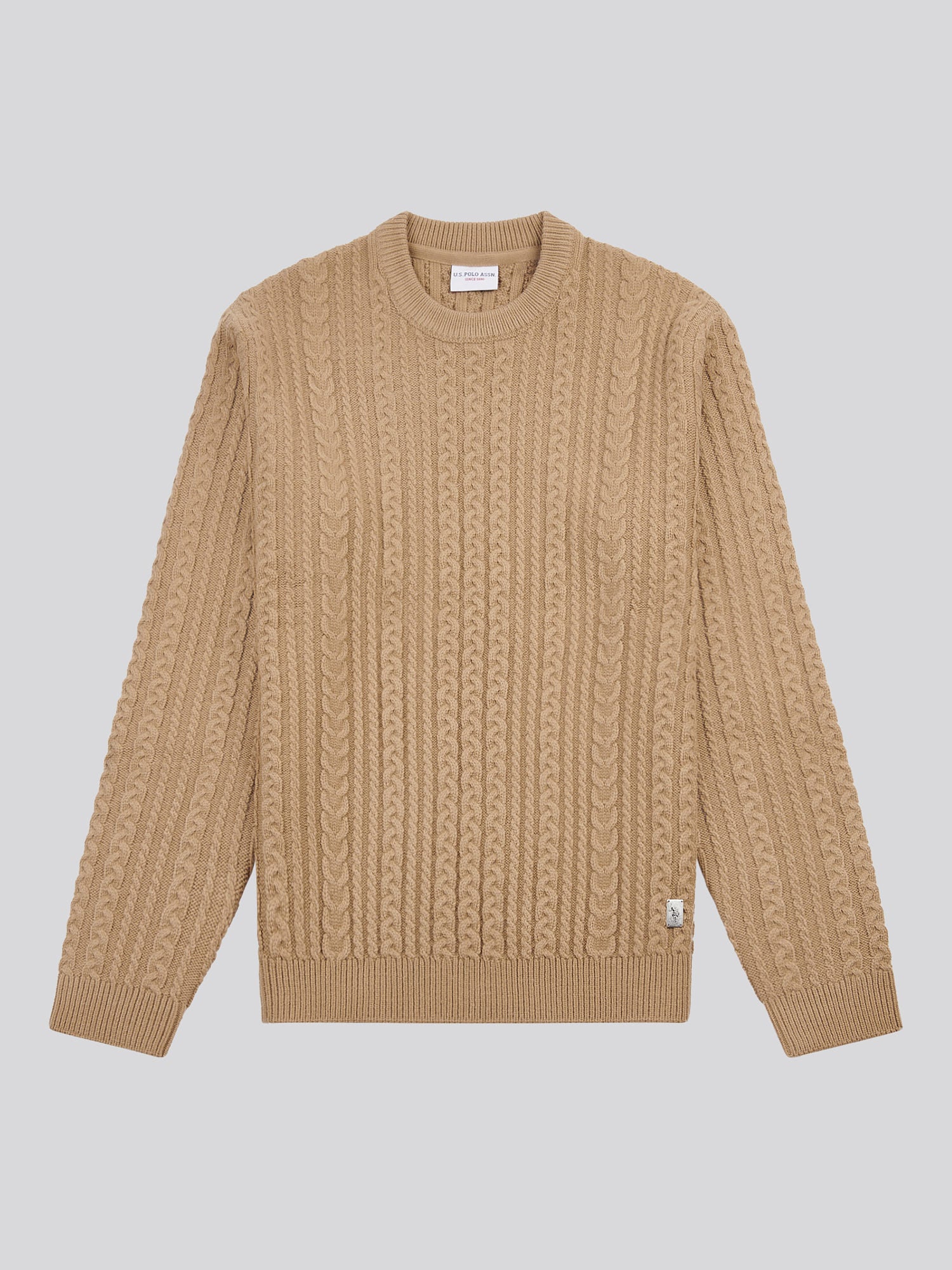 Aran Knit Crew Greige - Image 5