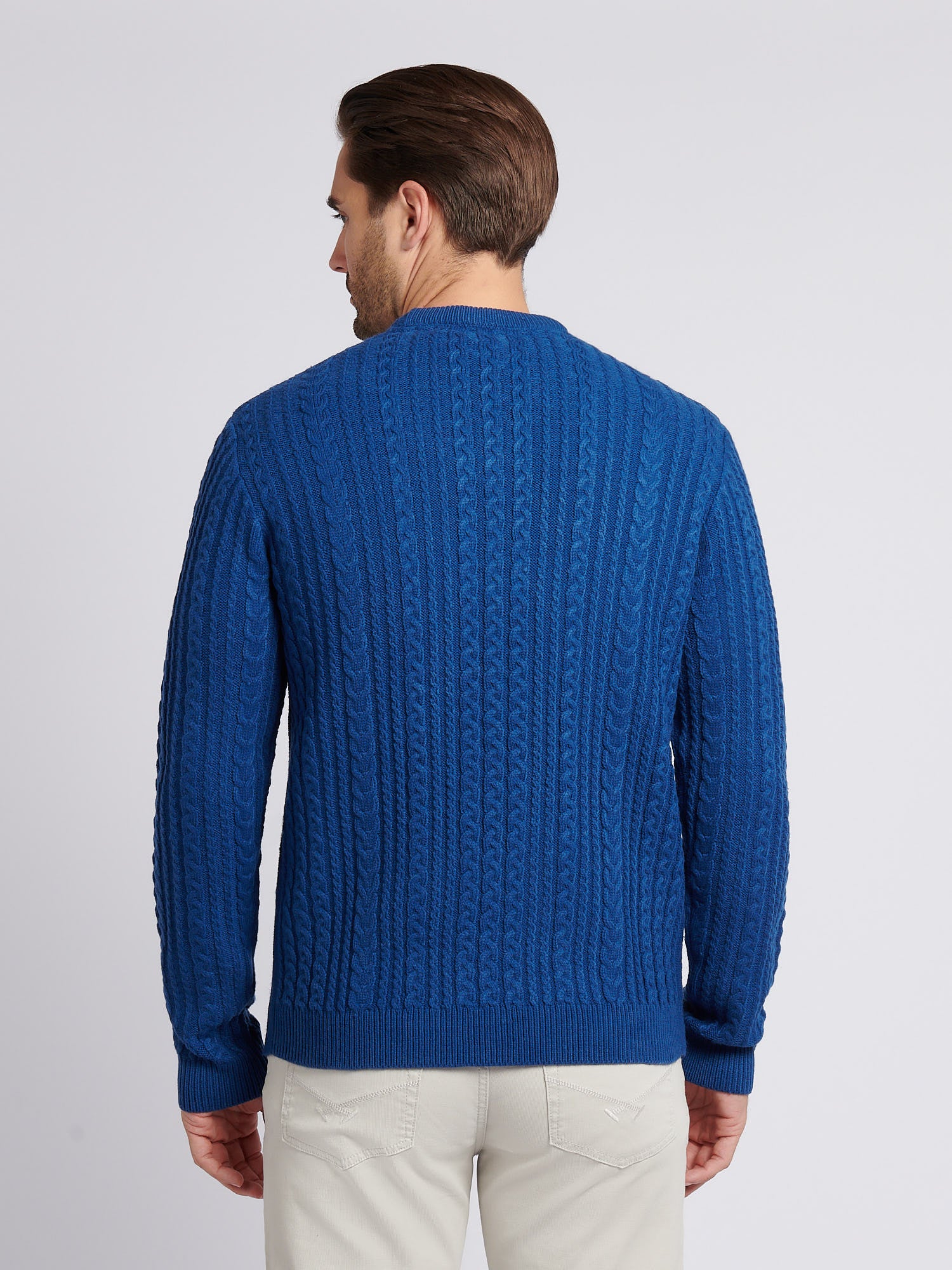 Aran Knit Crew Navy Peony - Image 4