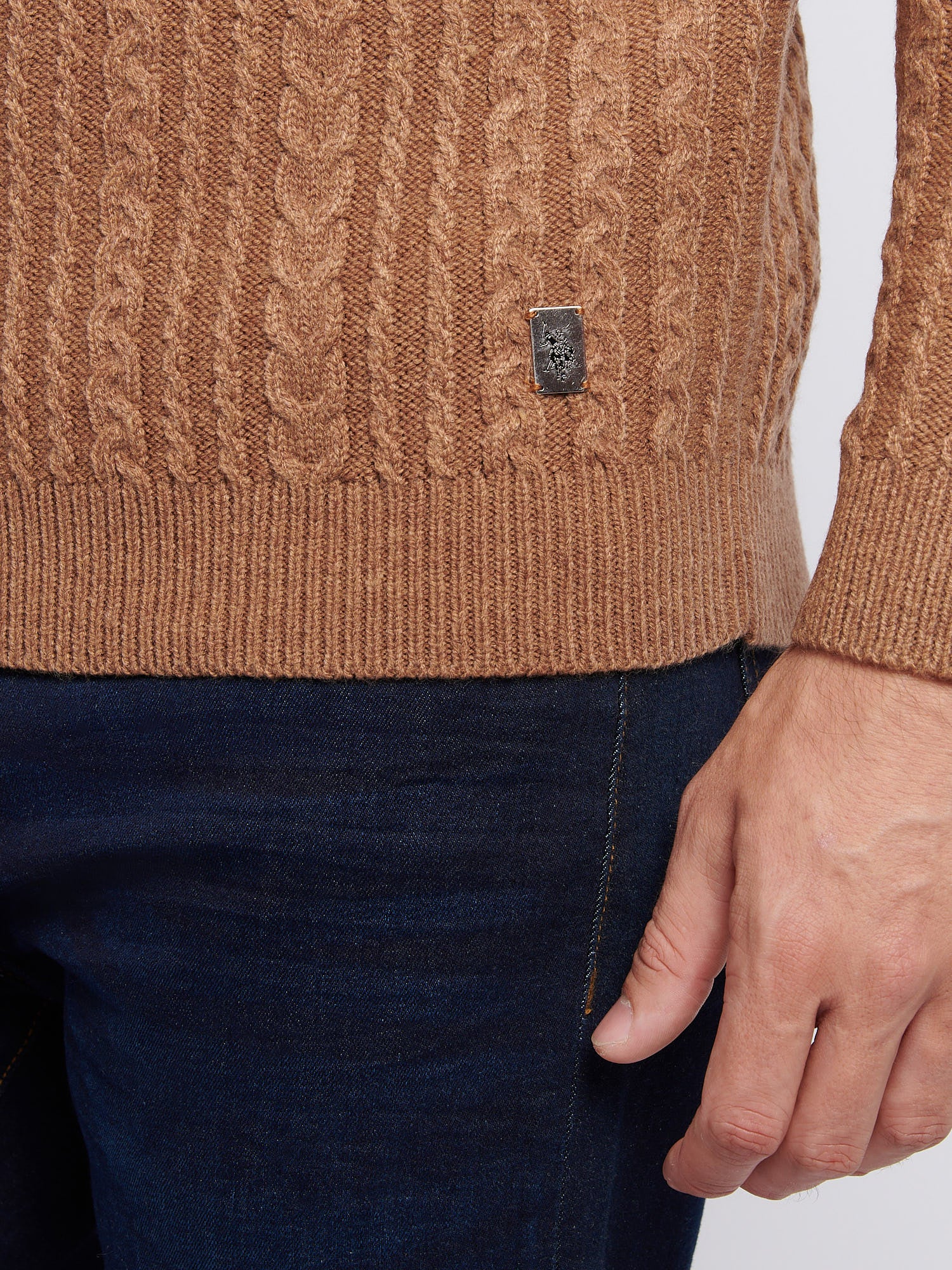 Aran Knit Crew Rawhide Marl - Image 2