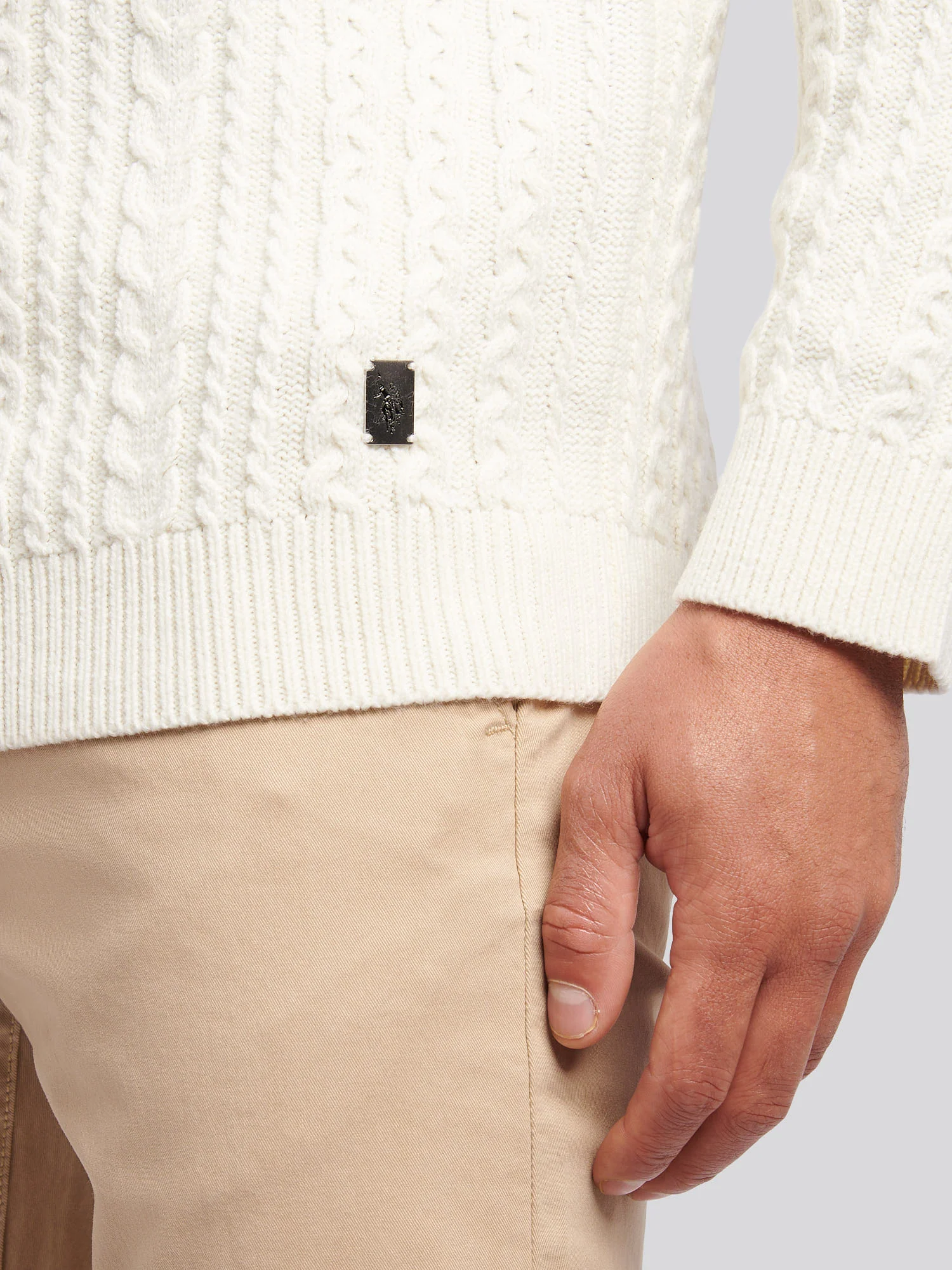 Aran Knit Crew Whisper White - Image 2