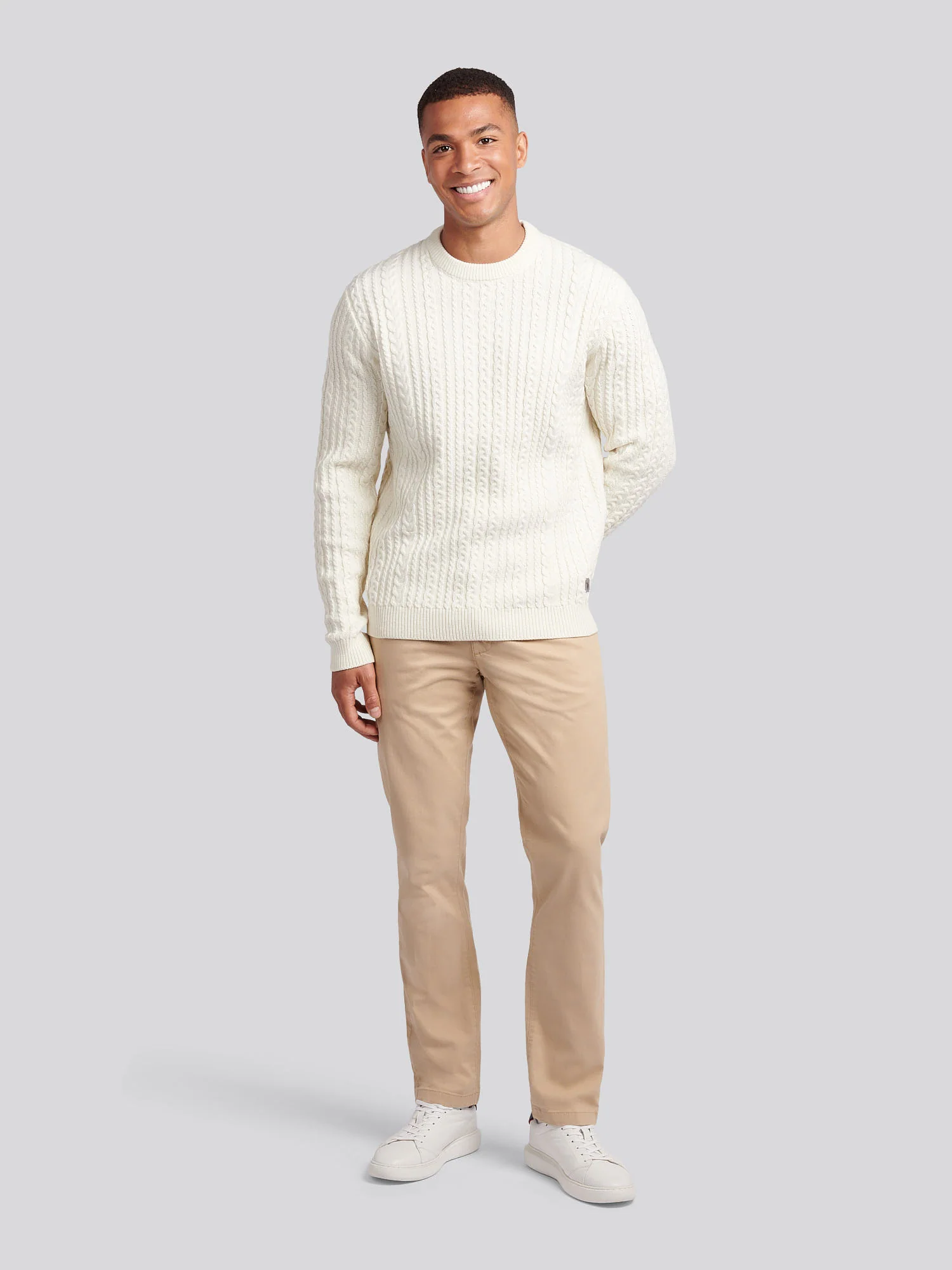 Aran Knit Crew Whisper White - Image 3