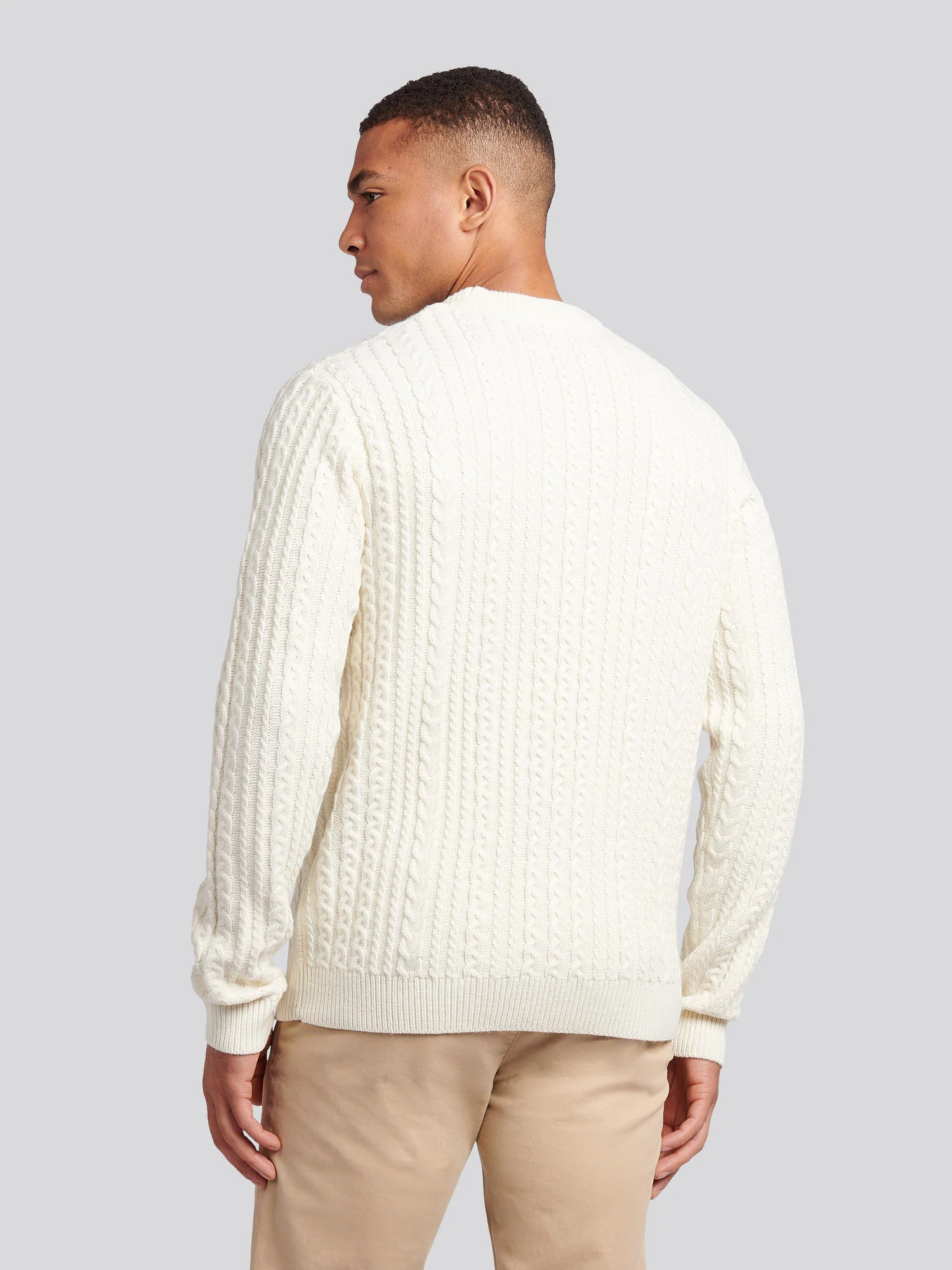 Aran Knit Crew Whisper White - Image 4