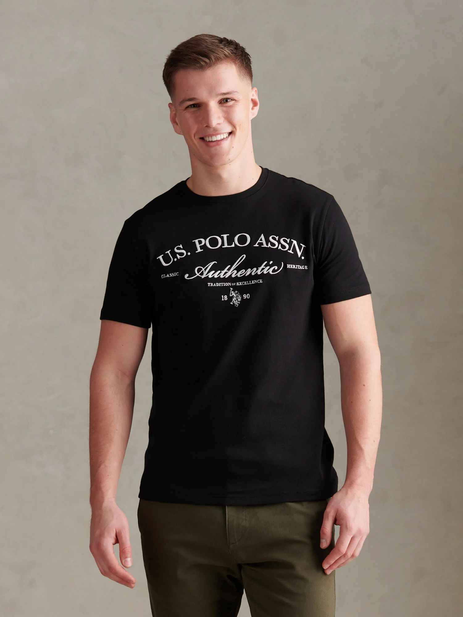 Mens Arch Script Graphic T-Shirt Black