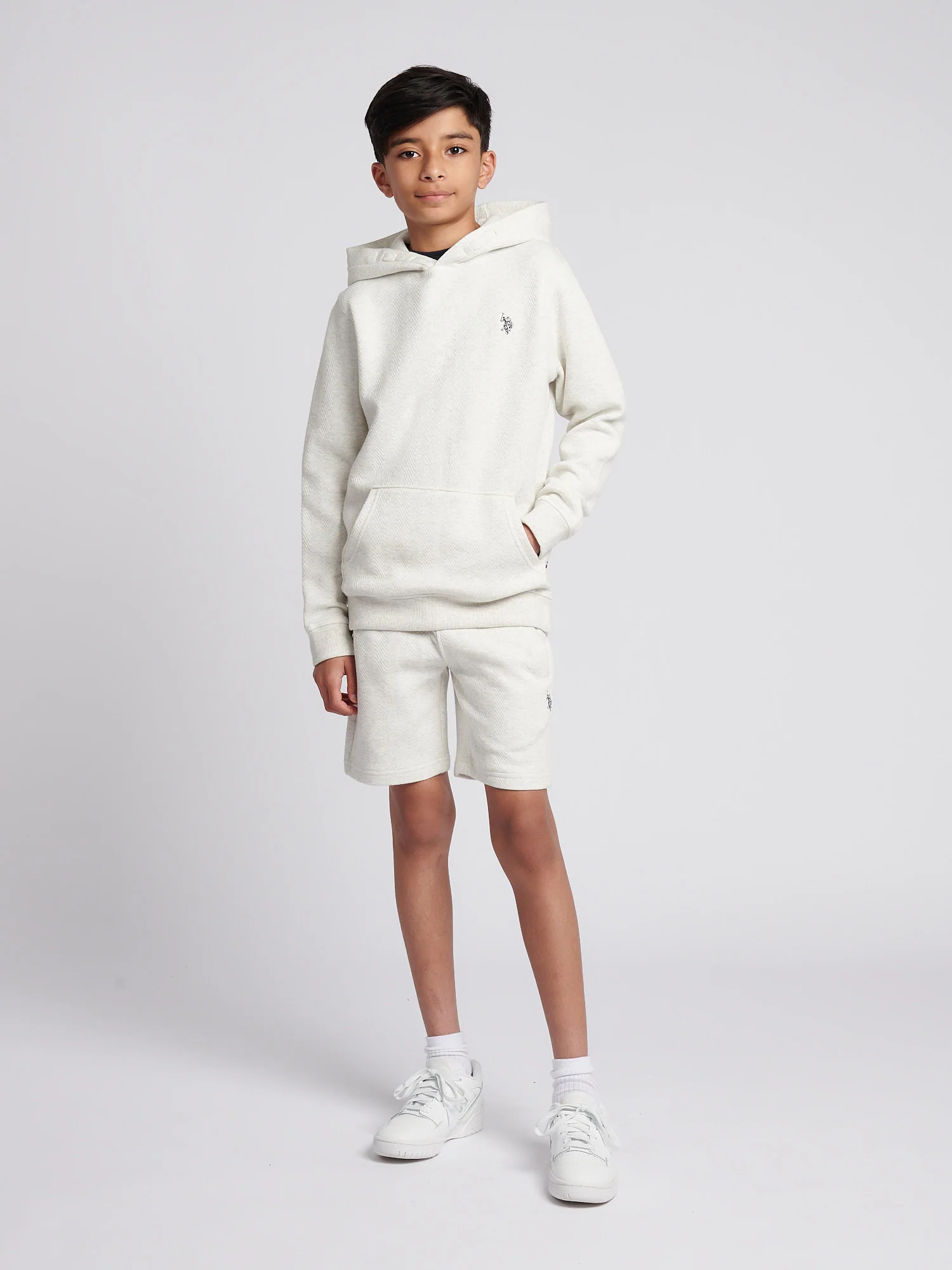 Chłopcy podwójna jeźdźca Herringbone Bluza z jasnoszarą marglem - Image 3