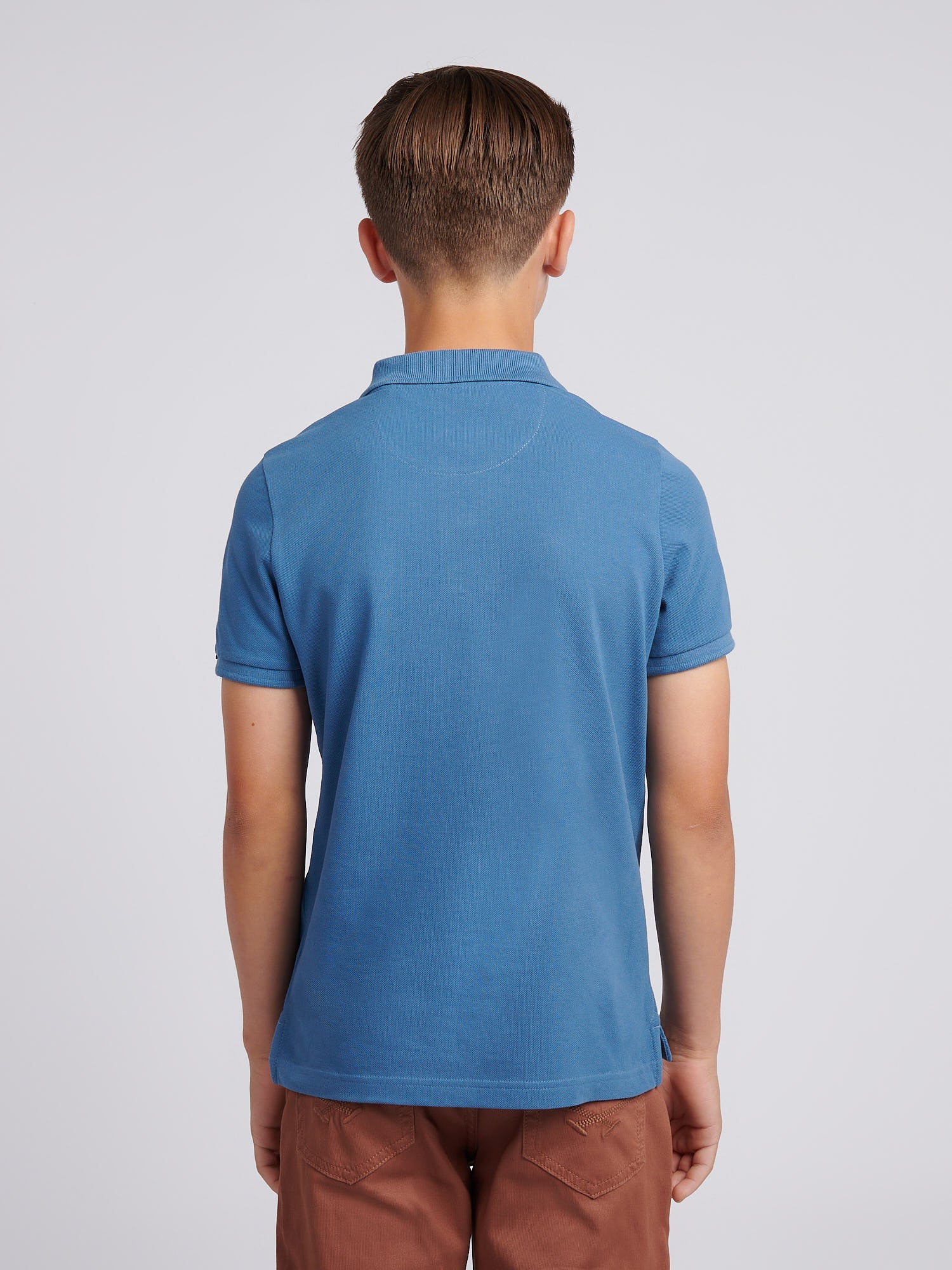 Boys Double Horsemen Polo Shirt Blue Horizon - Image 4