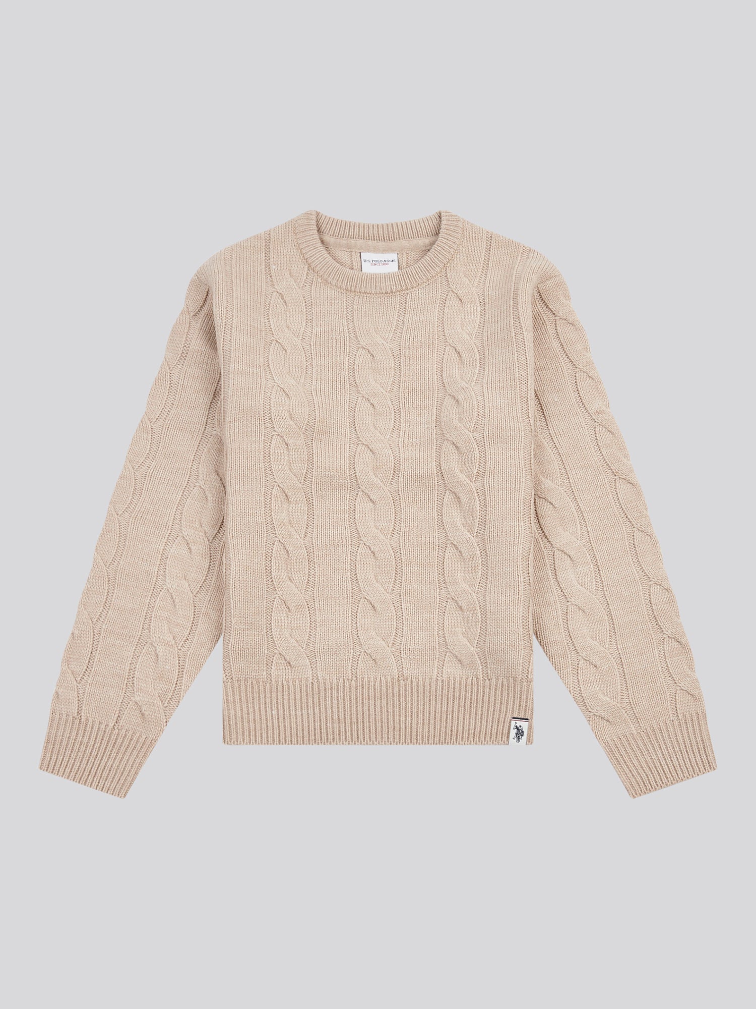 Cable Knit Crew Atmosfhere Marl - Image 5