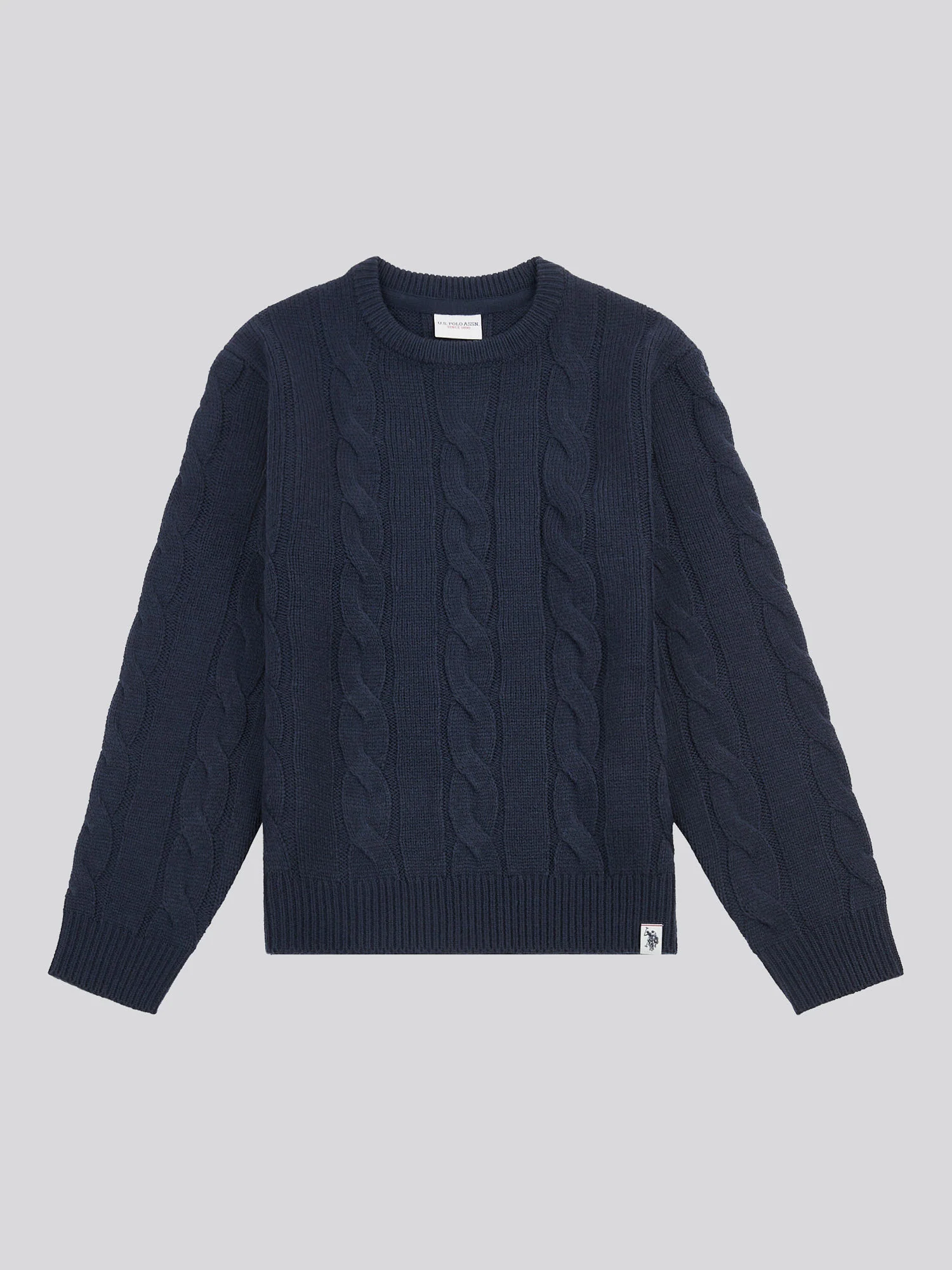 Cable Knit Crew Dark Sapphire Navy - Image 5