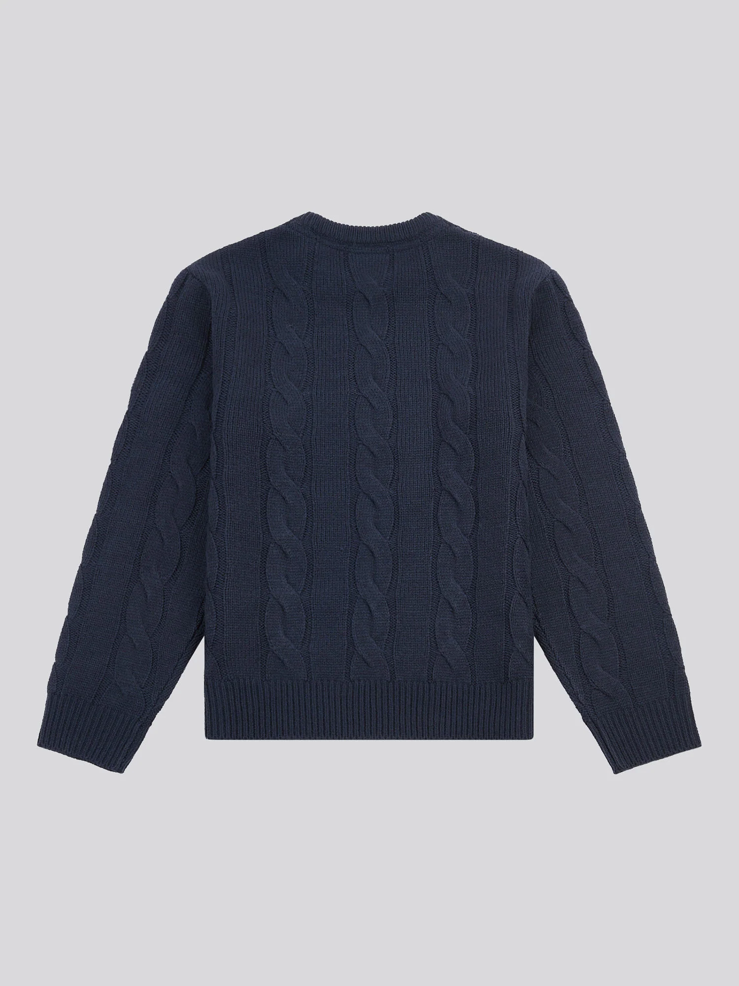 Cable Knit Crew Dark Sapphire Navy - Image 6
