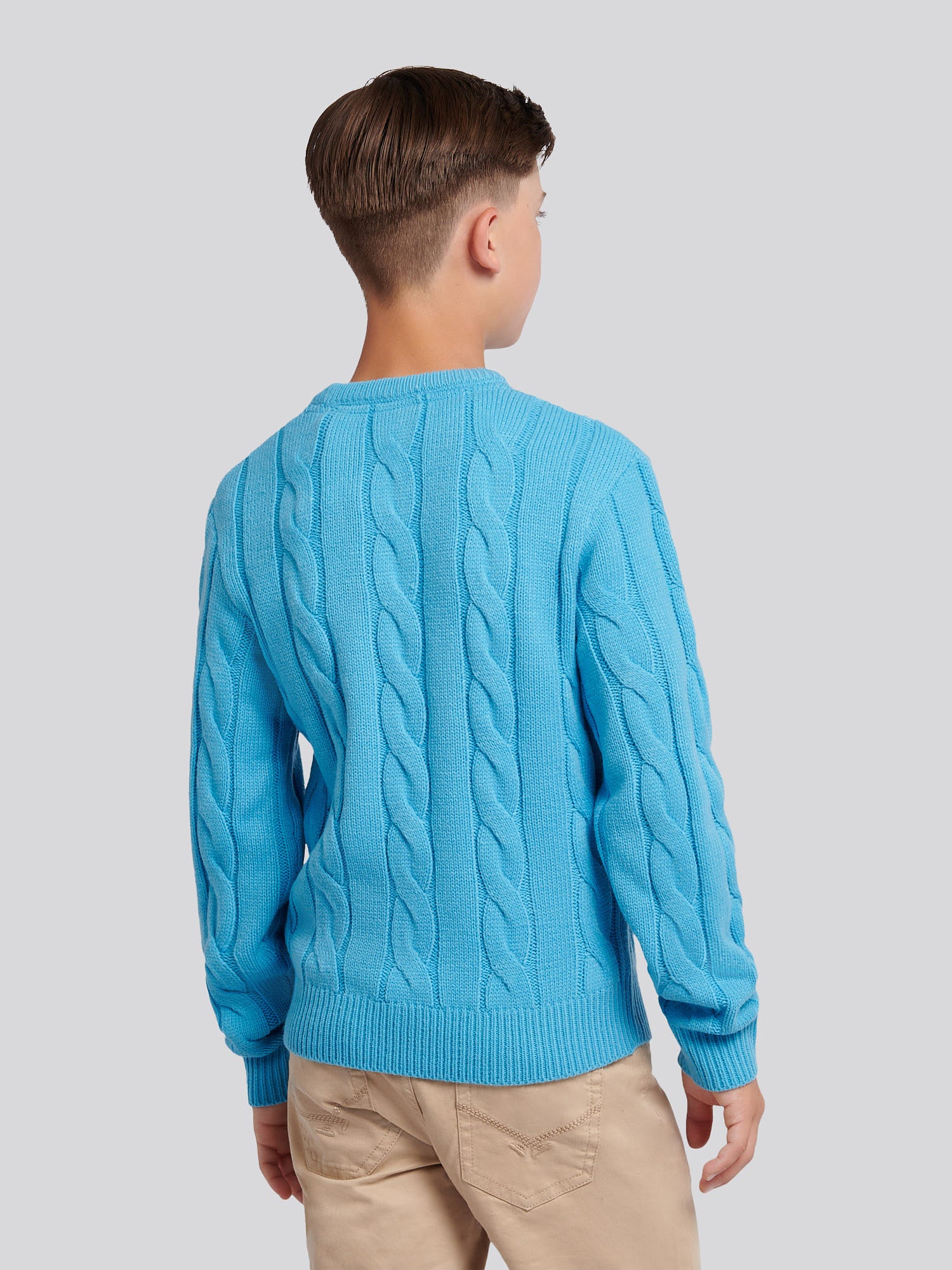 Cable Knit Crew Heritage Blue - Image 4