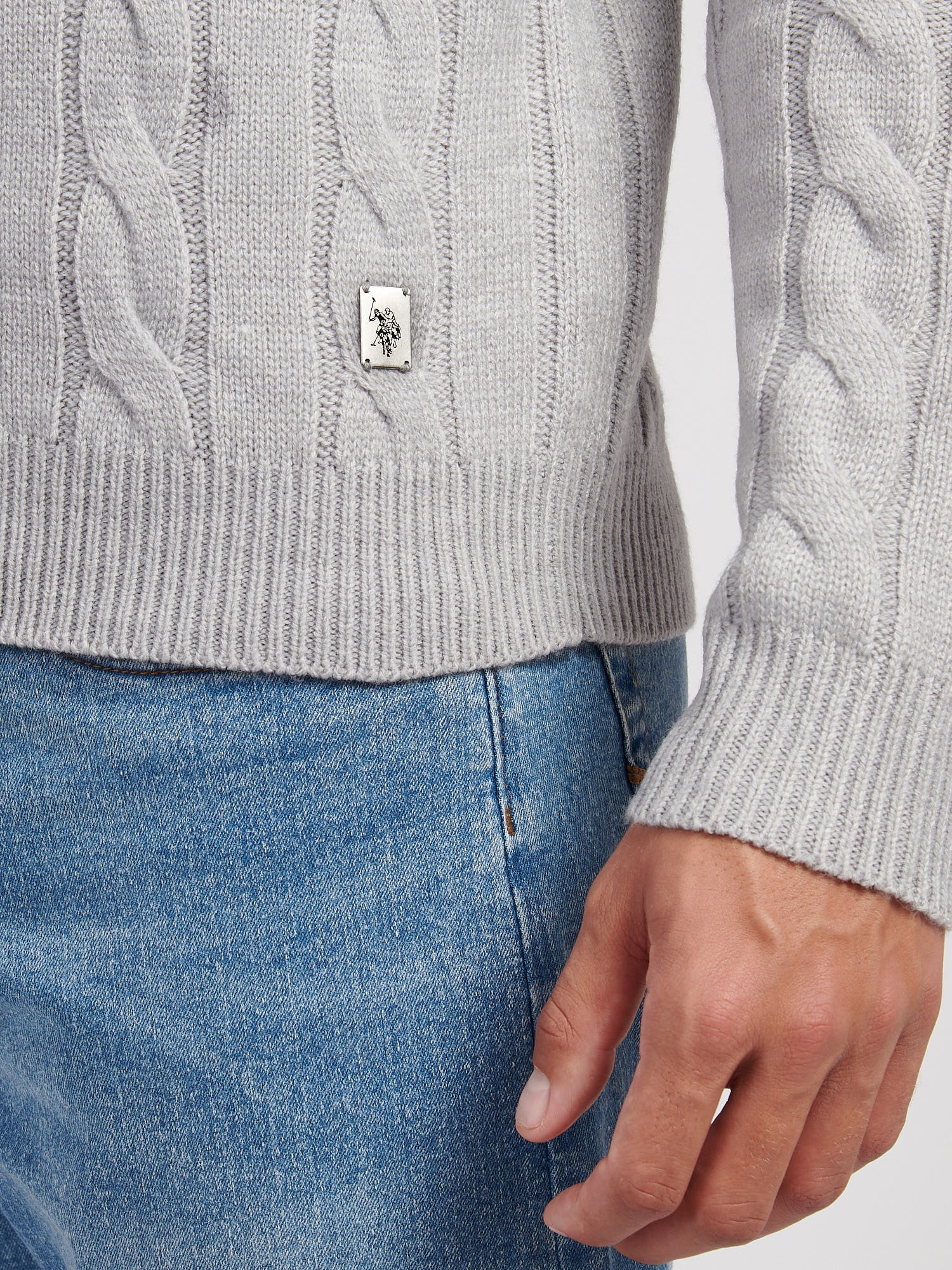 Kabel Knit lejek vintage Grey Heather - Image 2