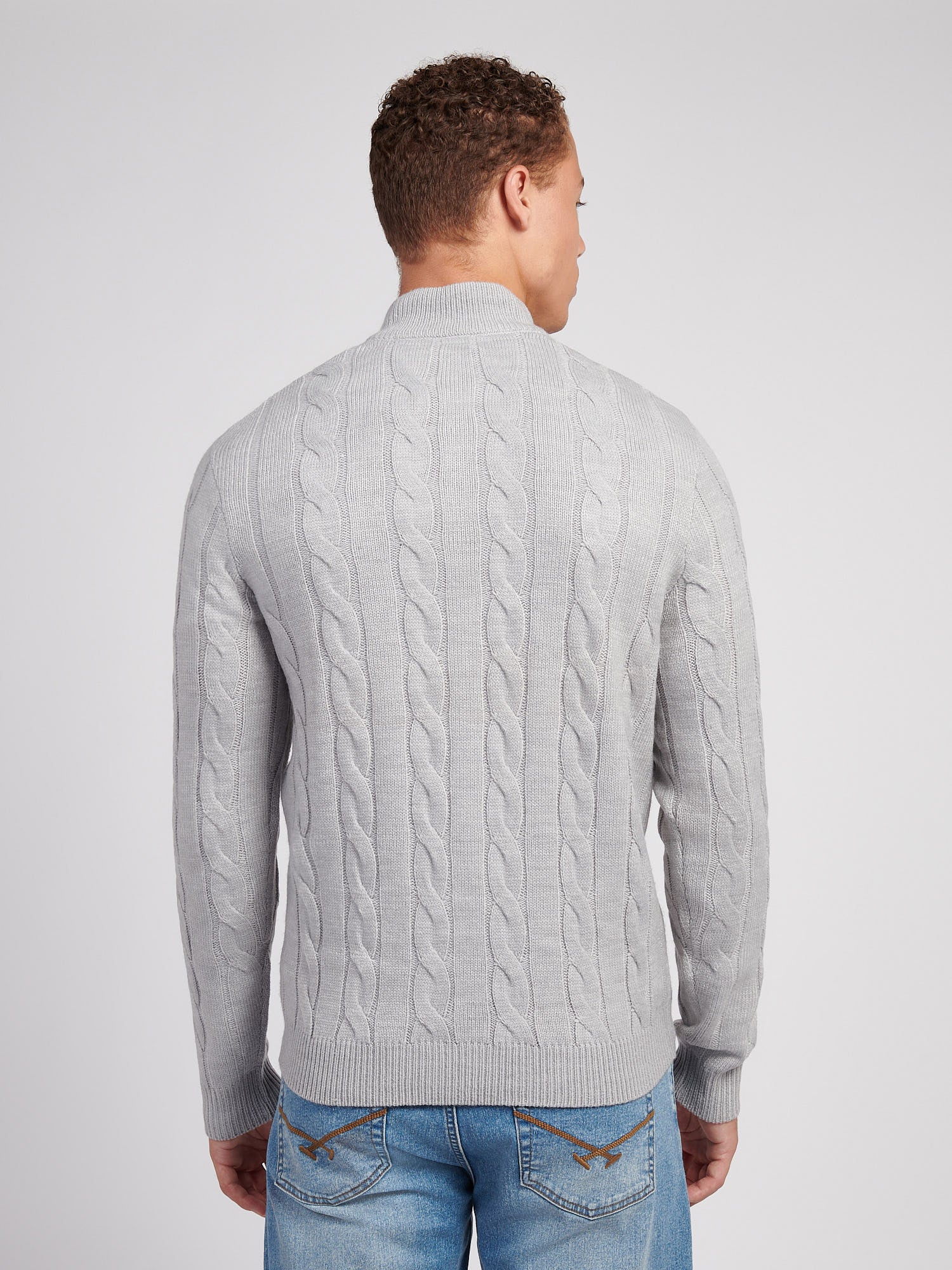 Kabel Knit lejek vintage Grey Heather - Image 4