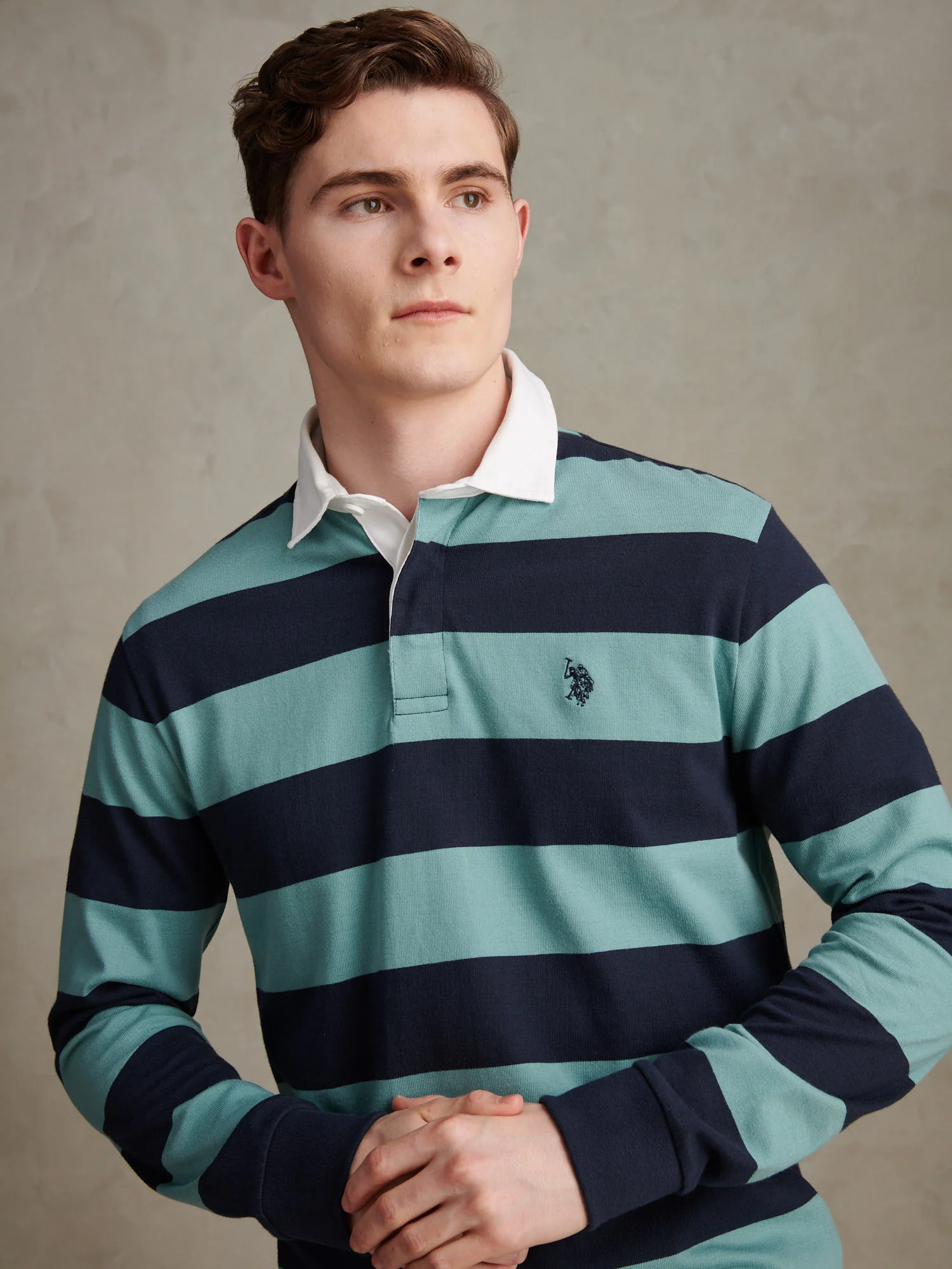 Mens Classic Stripe Rugby Shirt Arctic - Image 2