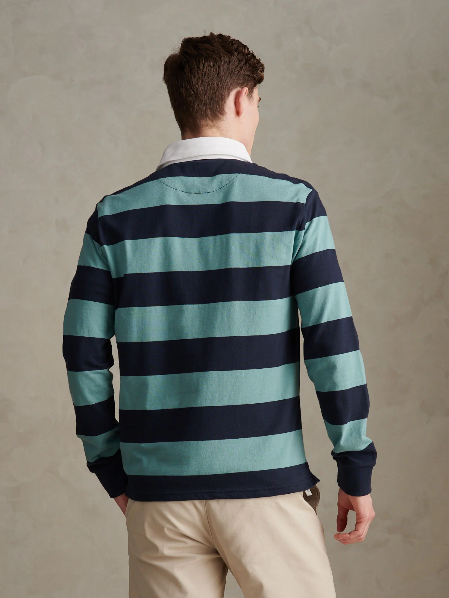 Mens Classic Stripe Rugby Shirt Arctic - Image 4