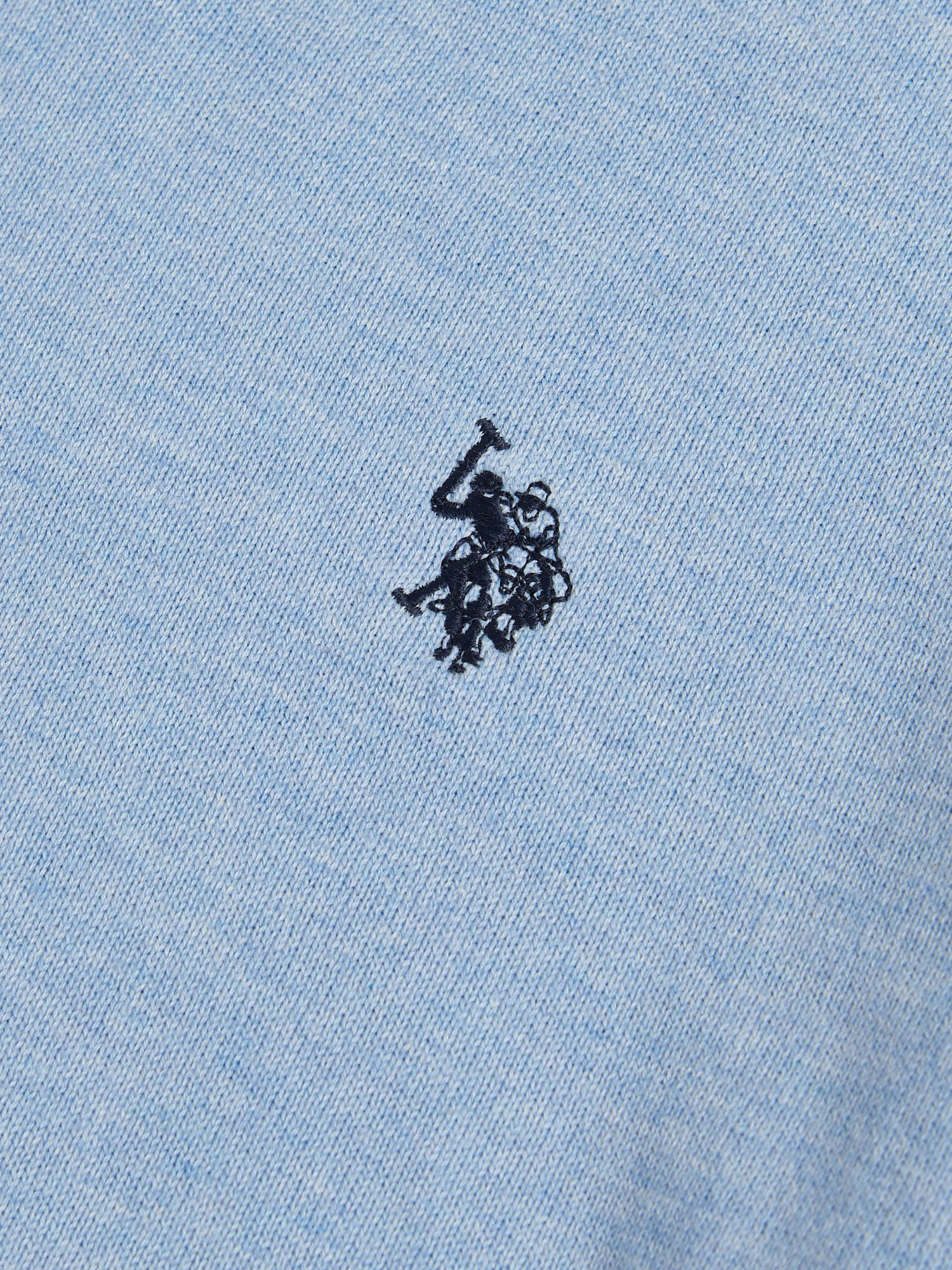 Mens Combed Cotton Double Horsemen Revere Polo Shirt Parisian Blue Marl - Image 6