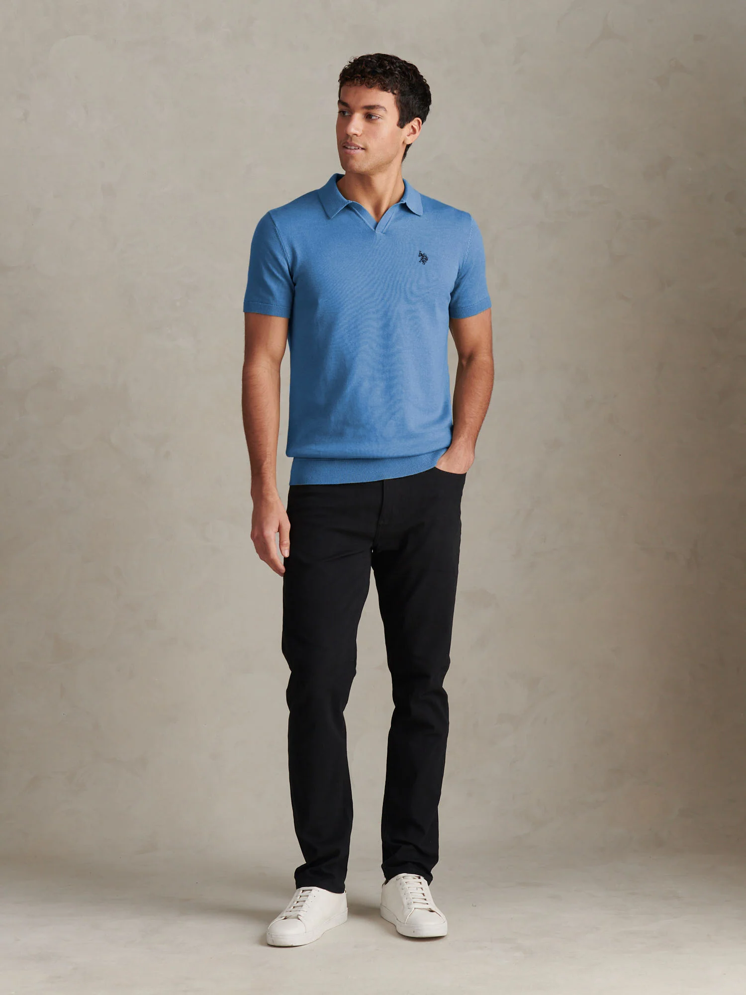 Mens Combed Cotton Double Horsemen Revere Polo Shirt Riviera - Image 3