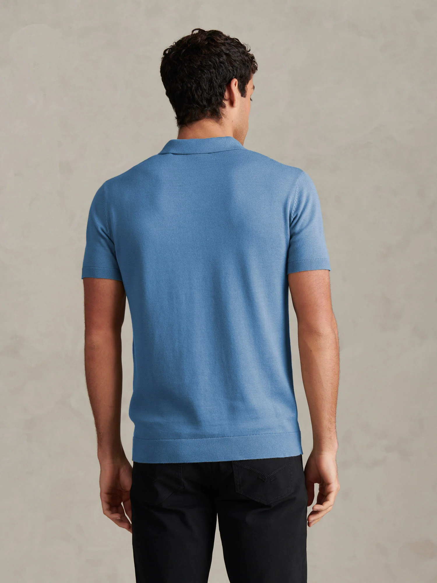 Mens Combed Cotton Double Horsemen Revere Polo Shirt Riviera - Image 4