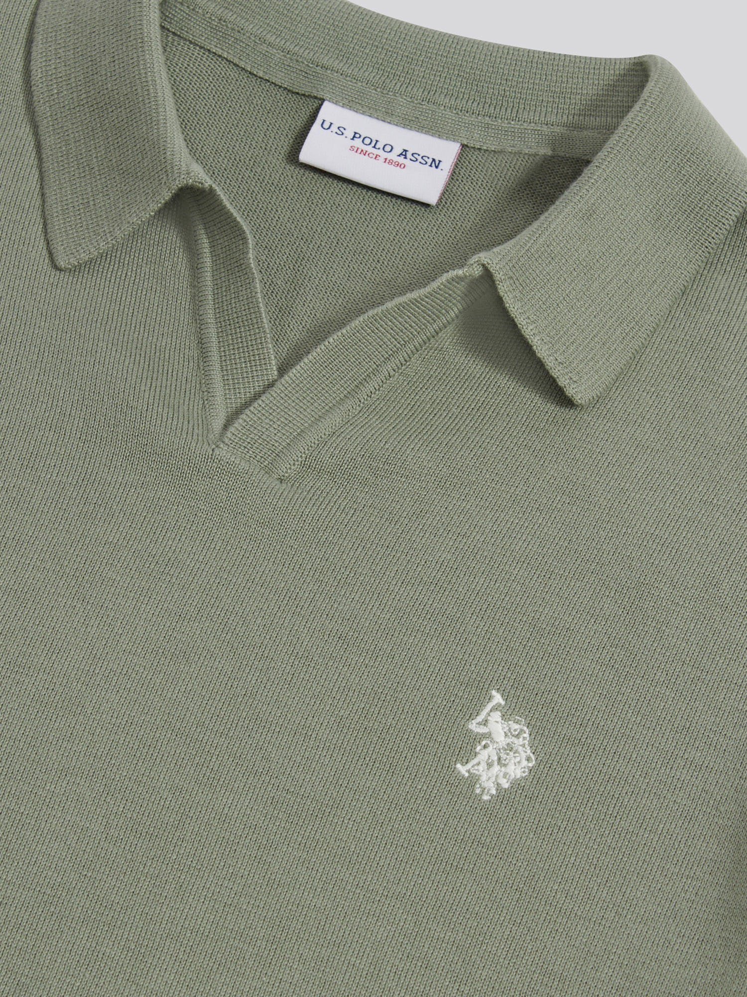 Mens Combed Cotton Double Horsemen Revere Polo Shirt Sea Spray - Image 7