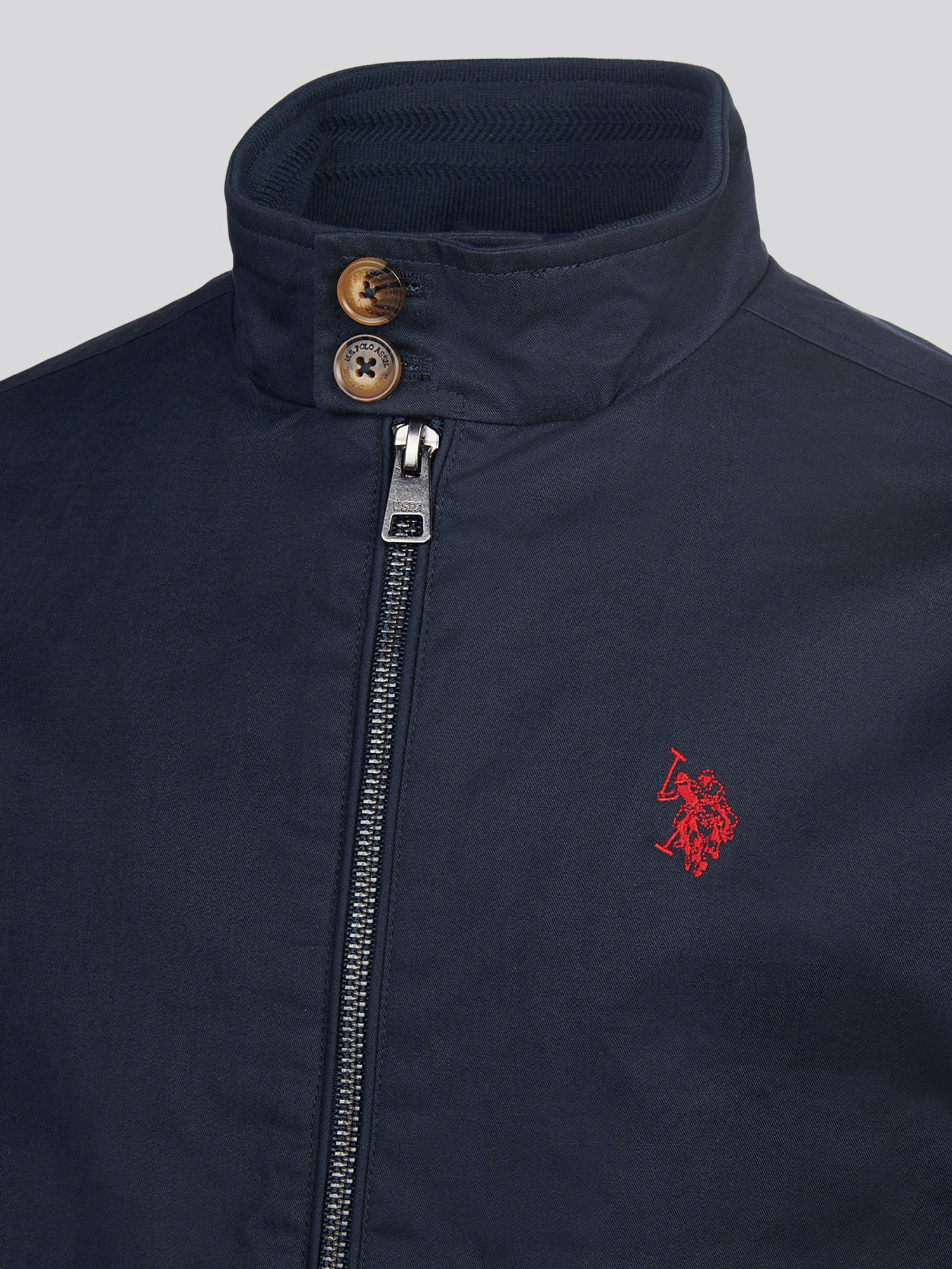 Boys Cotton Twill Harrington Jacket Dark Sapphire Navy / Haute Red DHM - Image 10