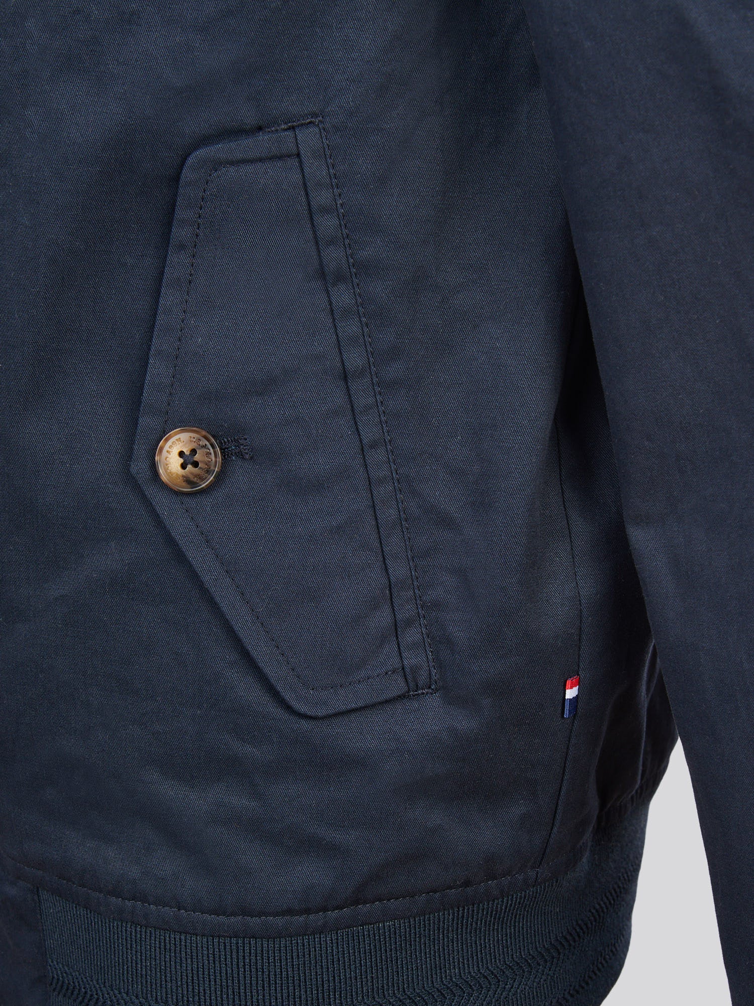 Boys Cotton Twill Harrington Jacket Dark Sapphire Navy / Haute Red DHM - Image 12