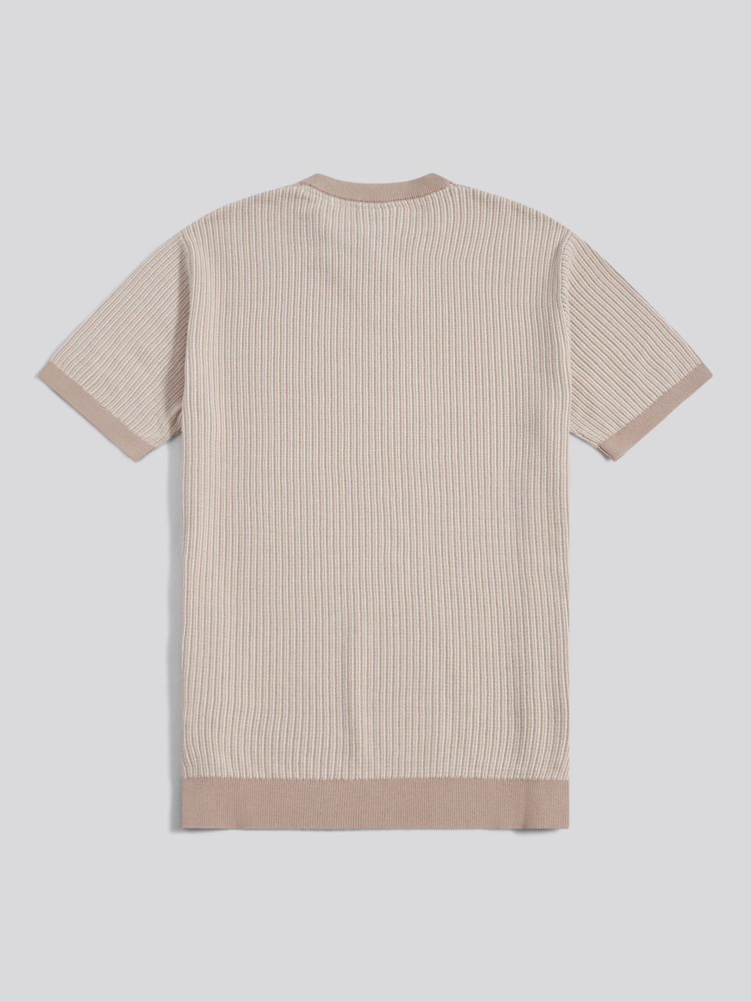 Mens Cotton Vertical Texture Knit T-Shirt Atmosphere - Image 6