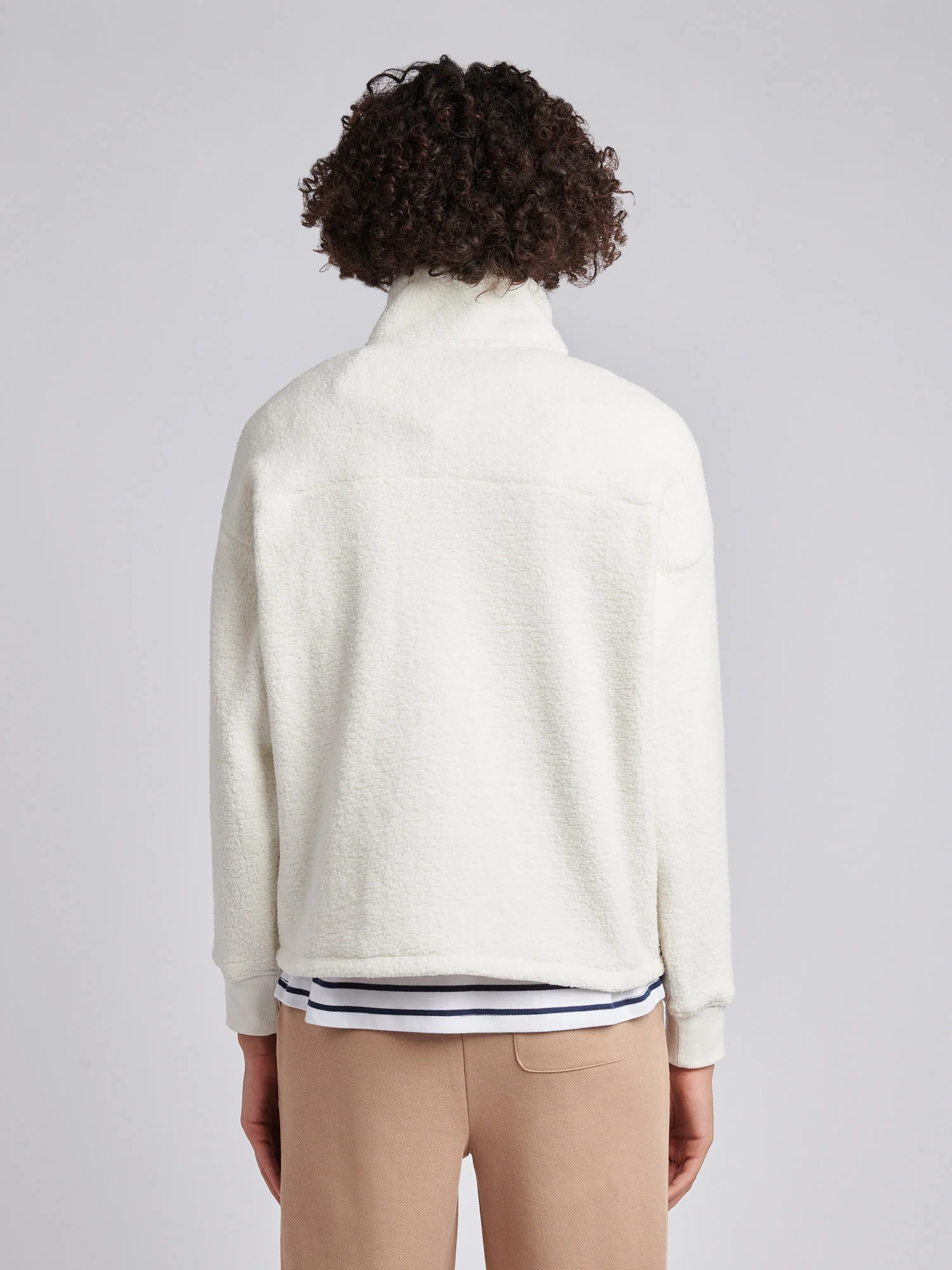 DHM Borg Quarter Zip Marshmallow - Image 4