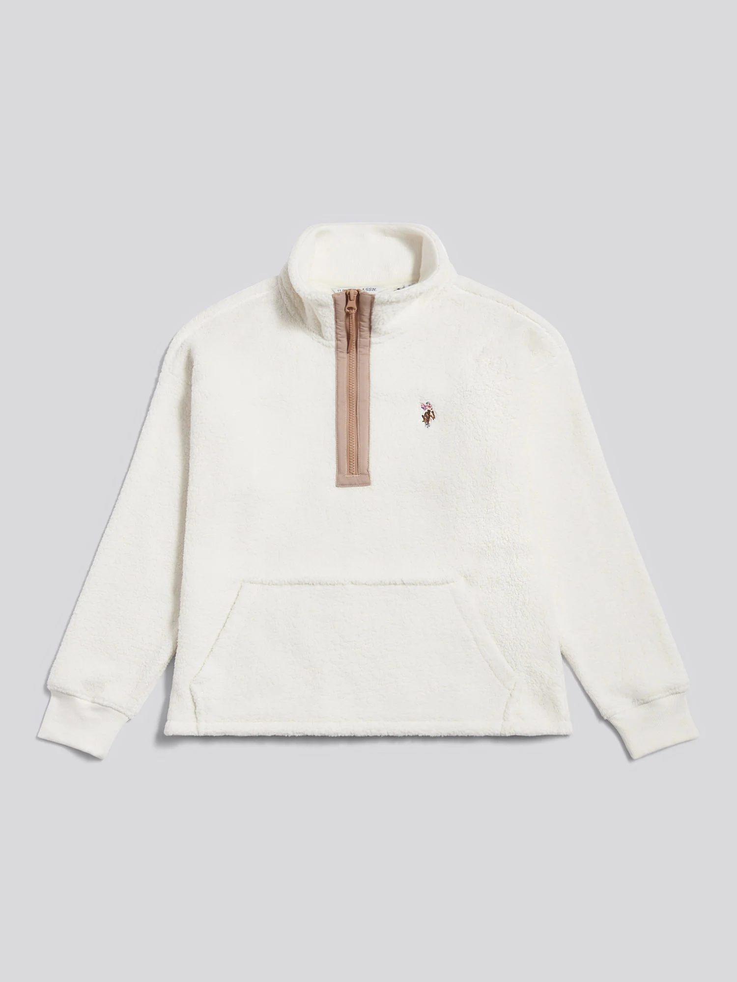 DHM Borg Quarter Zip Marshmallow - Image 5