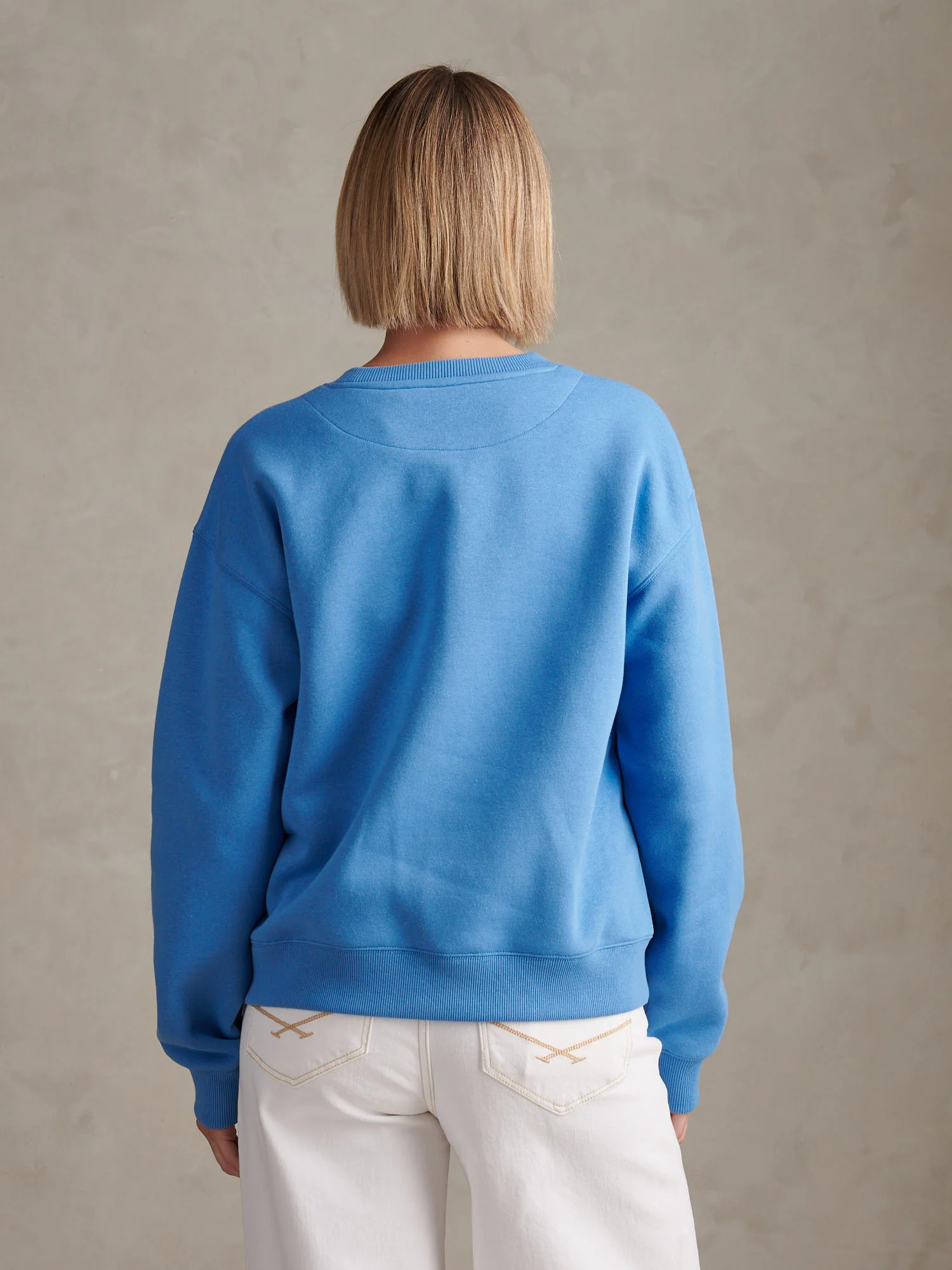Womens Double Horsemen Crew Sweatshirt Regatta Blue - Image 4