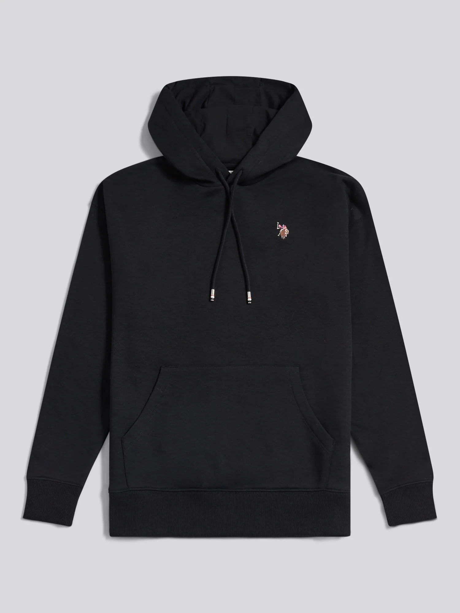 Womens Double Horsemen Logo Hoodie Black