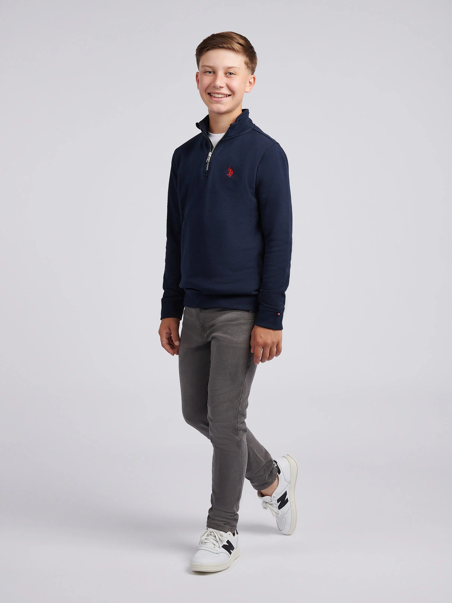 DHM LB 1/4 Zip Dark Sapphire Navy/Haute Red DHM - Image 3