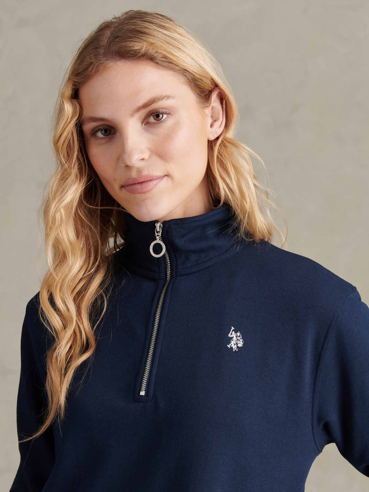 DHM LB Quarter Zip Swe Navy Iris - Image 2