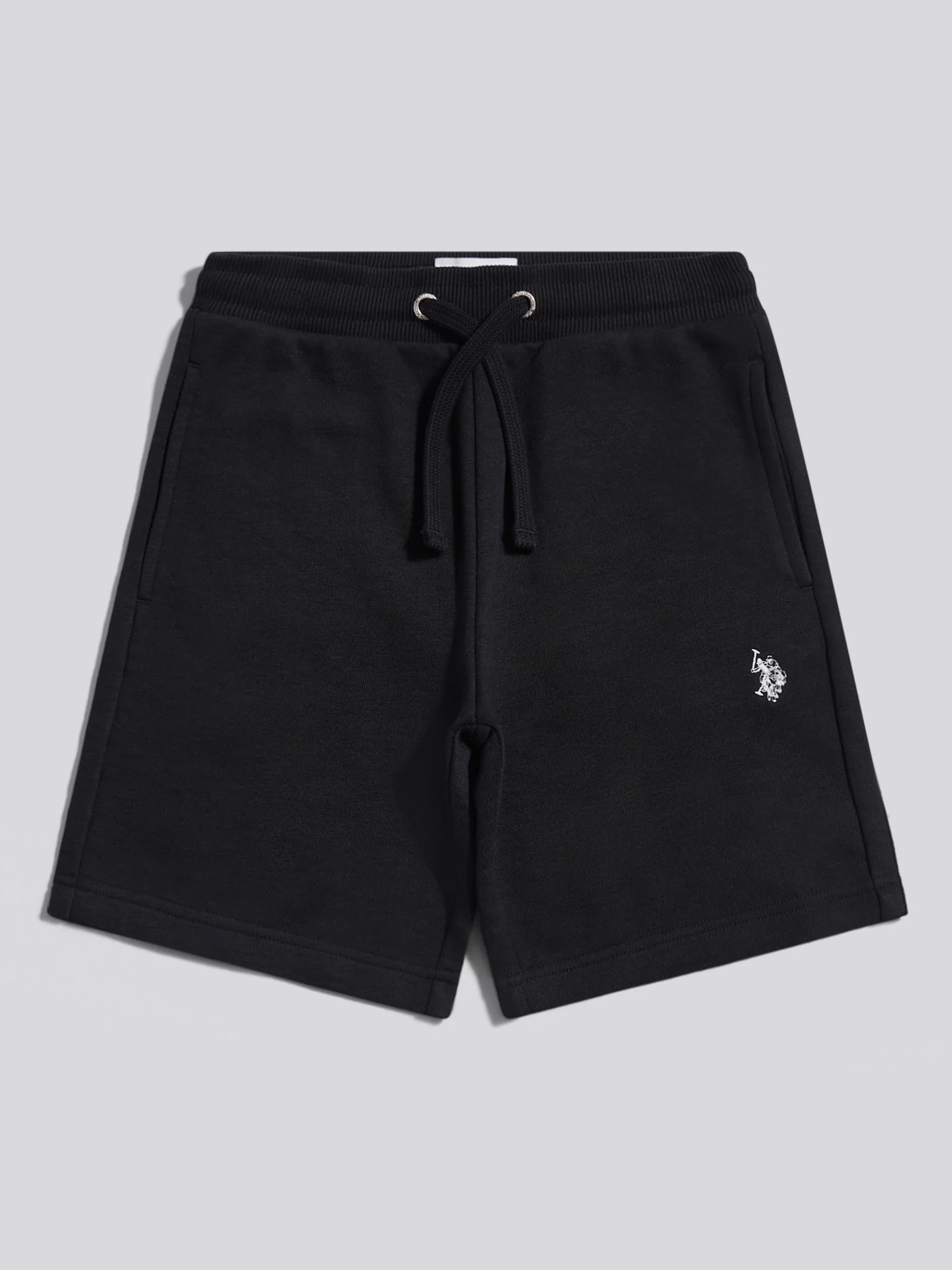 Boys Double Horsemen Sweat Shorts Black Bright White DHM - Image 5