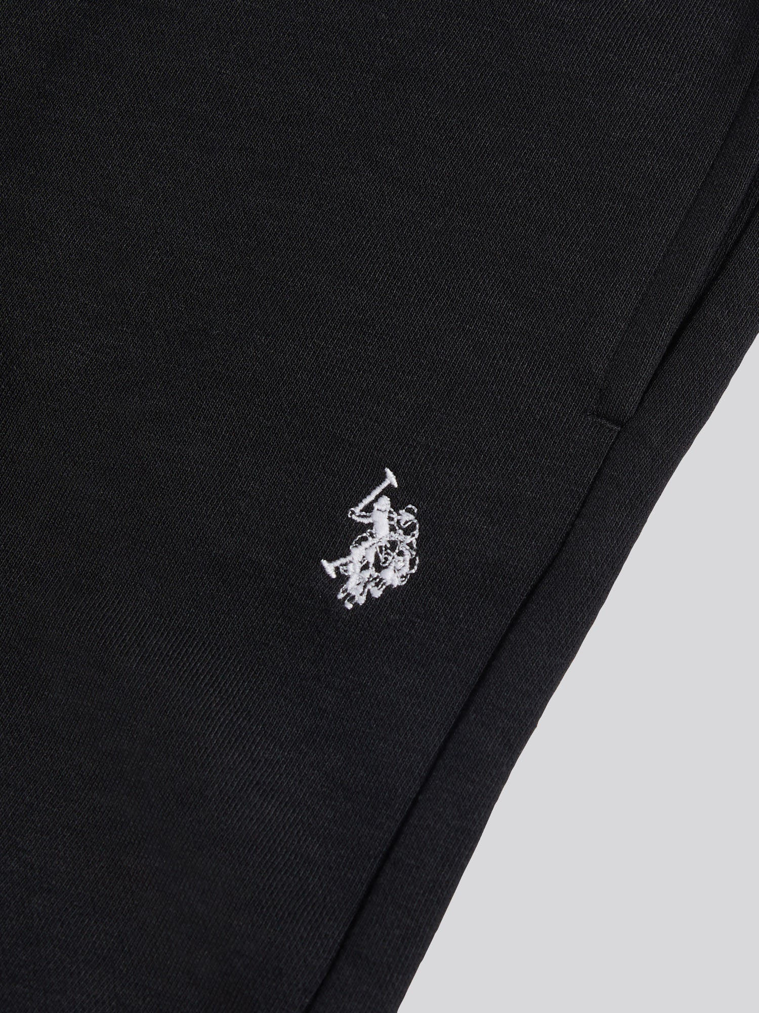 Boys Double Horsemen Sweat Shorts Black Bright White DHM - Image 7