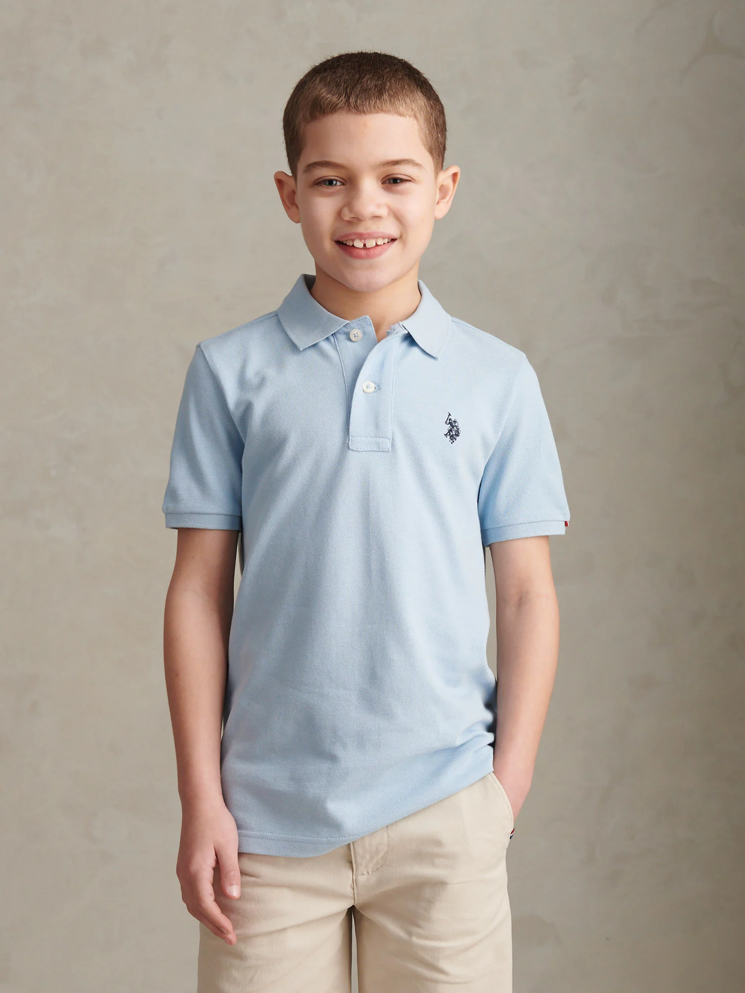 DHM Pique Polo Chambray Blue - Image 5
