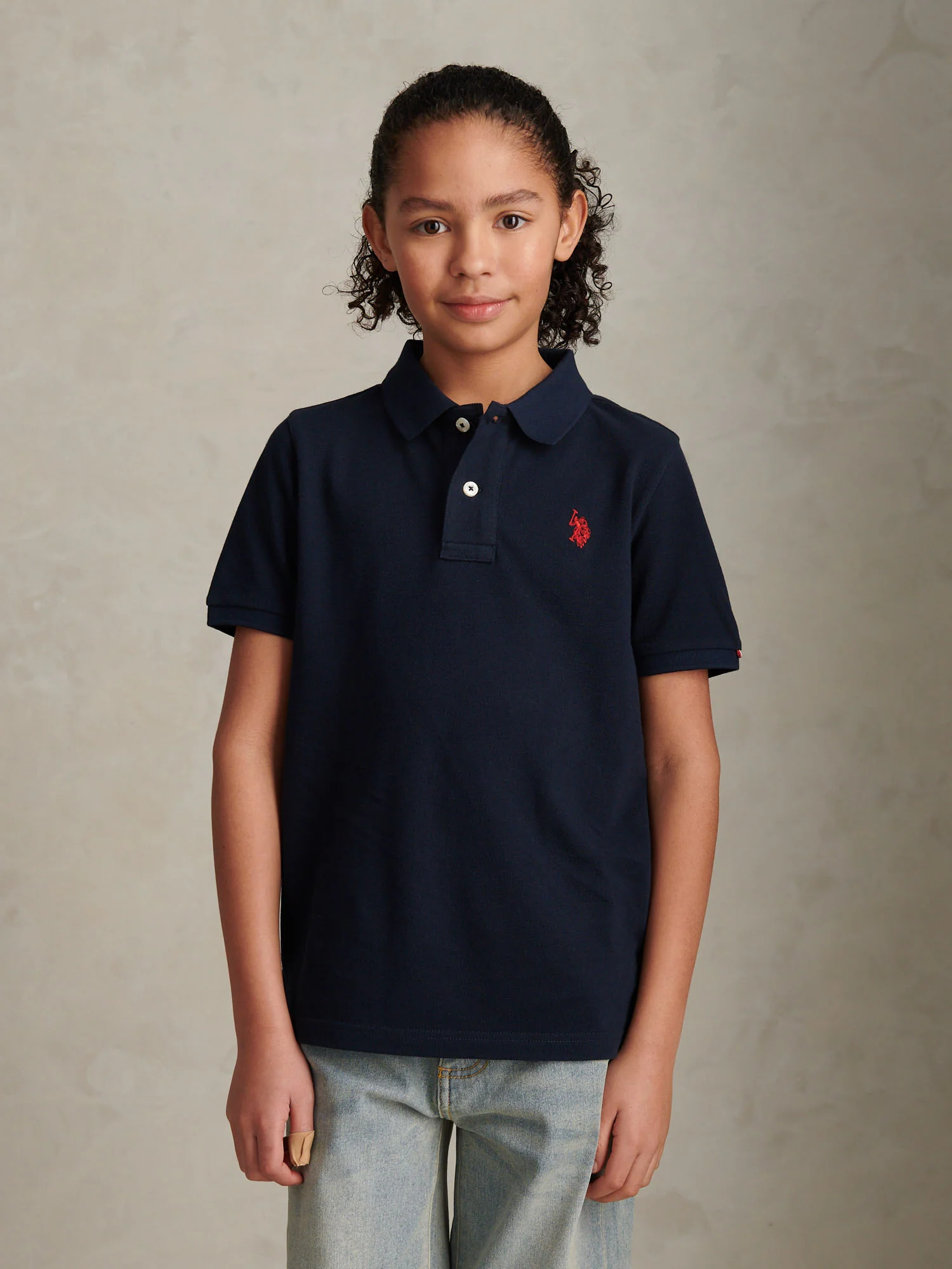 DHM Pique Polo Dark Sapphire Navy/Haute Red Dhm