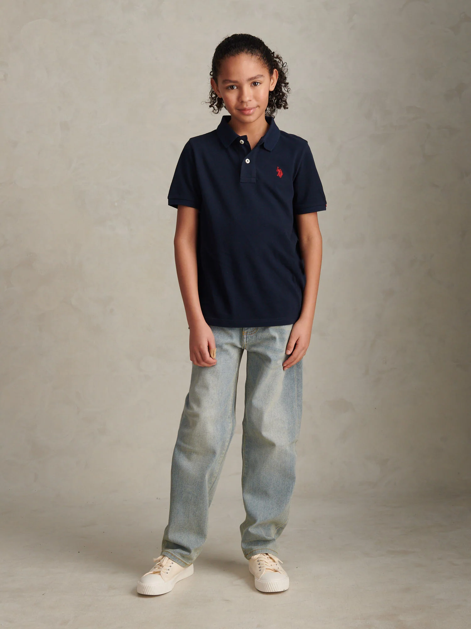 DHM Pique Polo Dark Sapphire Navy/Haute Red Dhm - Image 3
