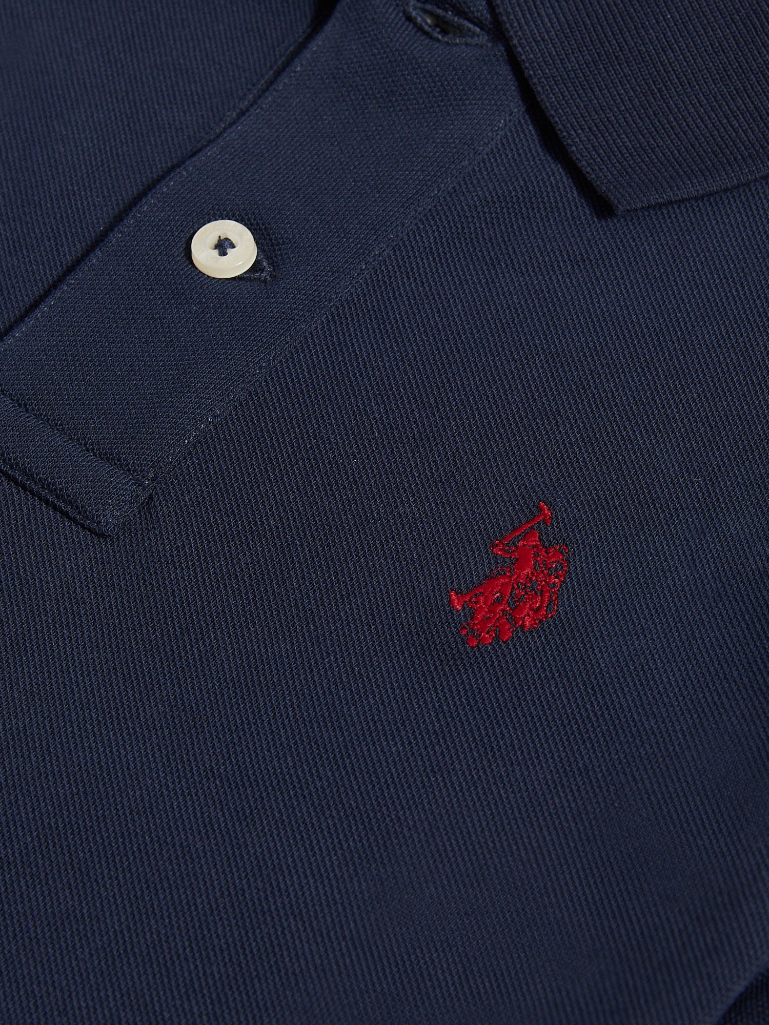 DHM Pique Polo Dark Sapphire Navy/Haute Red Dhm - Image 7
