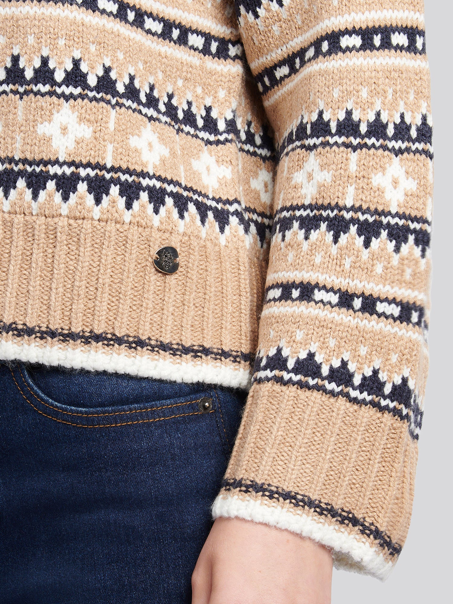 Fair Isle Stripe Jumper Natural - Image 2