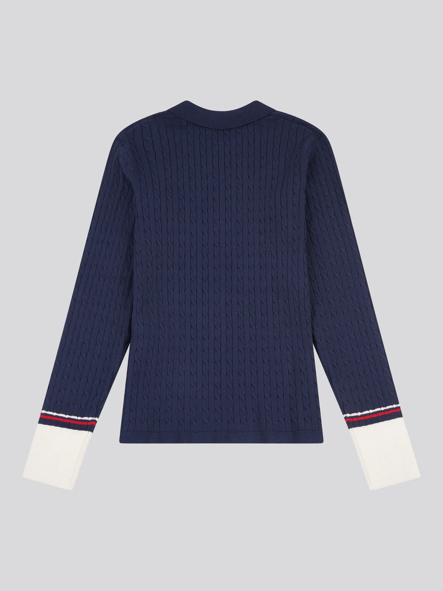 Drobnoziarniste dzianki Polo Navy Iris - Image 6