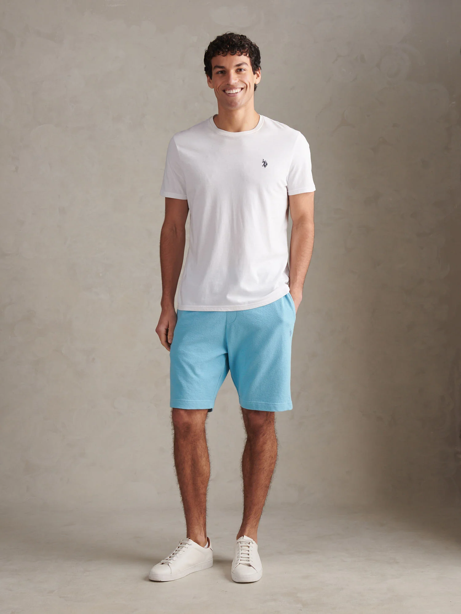 Mens Terry Sweat Shorts Air Blue - Image 3