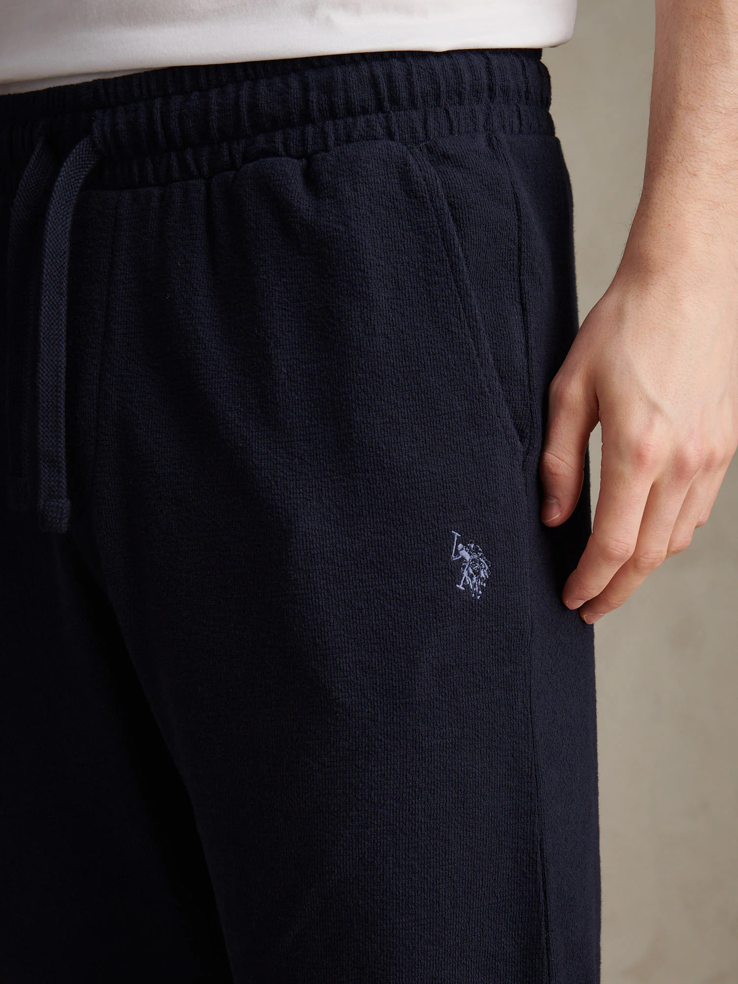 Mens Terry Sweat Shorts Dark Sapphire Navy / Moonlight Blue DHM - Image 2