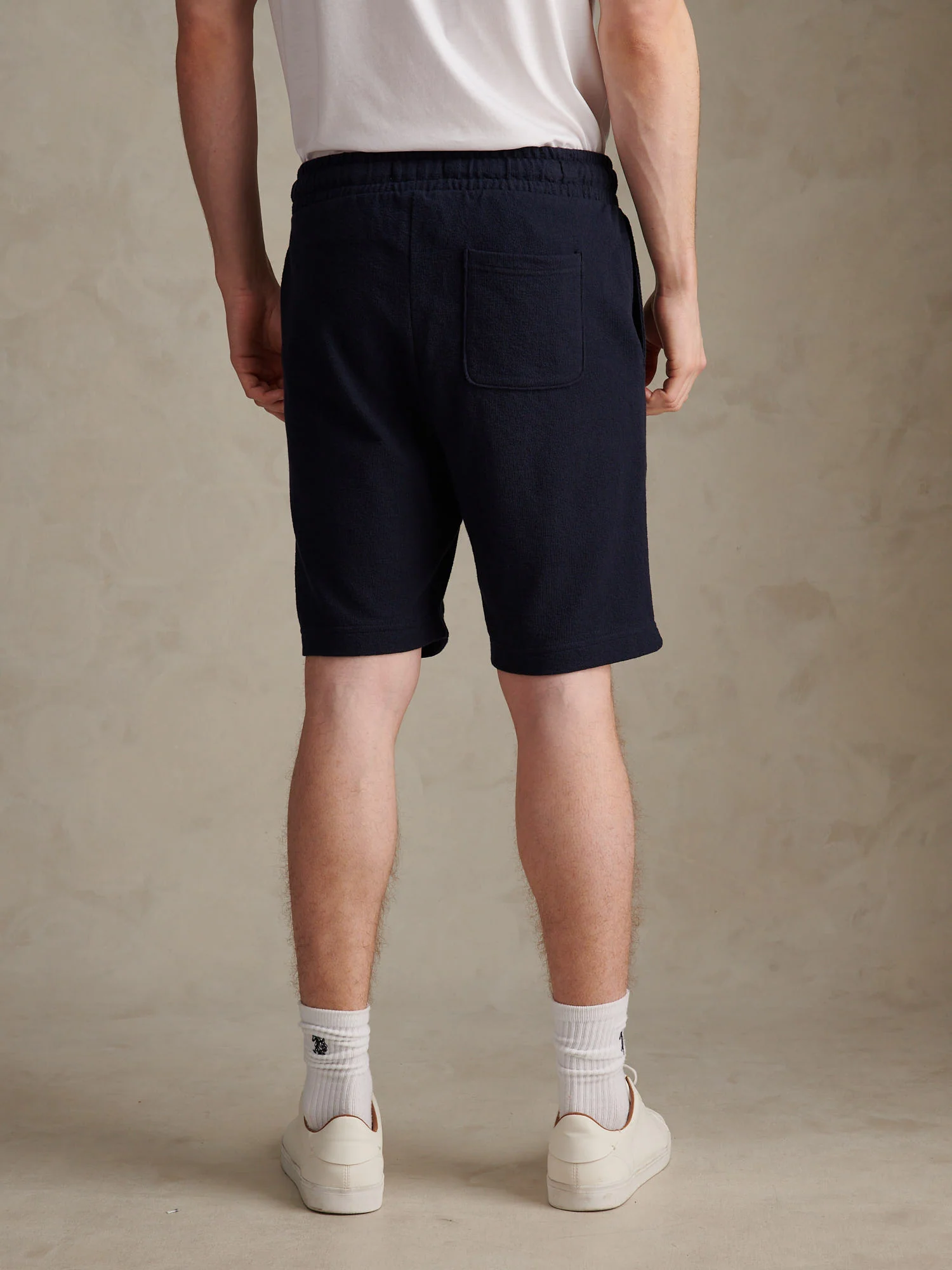 Mens Terry Sweat Shorts Dark Sapphire Navy / Moonlight Blue DHM - Image 4