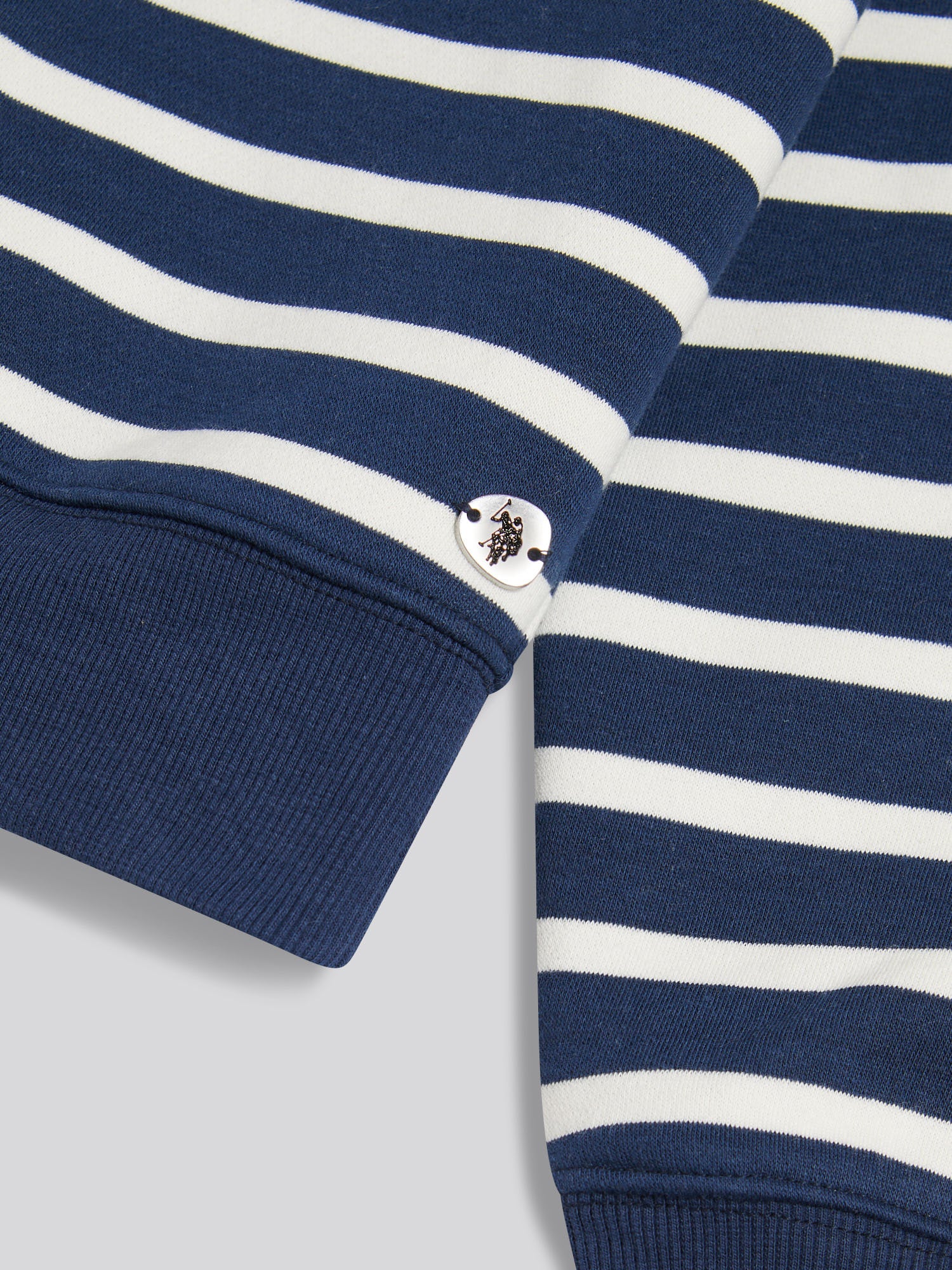 Womens Funnel Neck Stripe Sweatshirt Navy Iris - Image 3