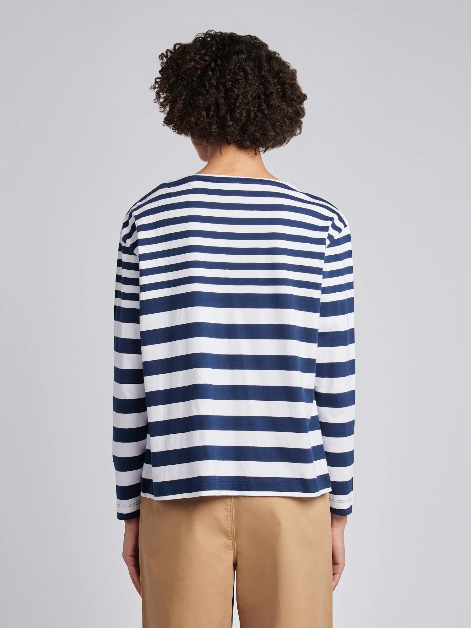 Gradient Stripe Boatneck Tee Navy Iris - Image 4
