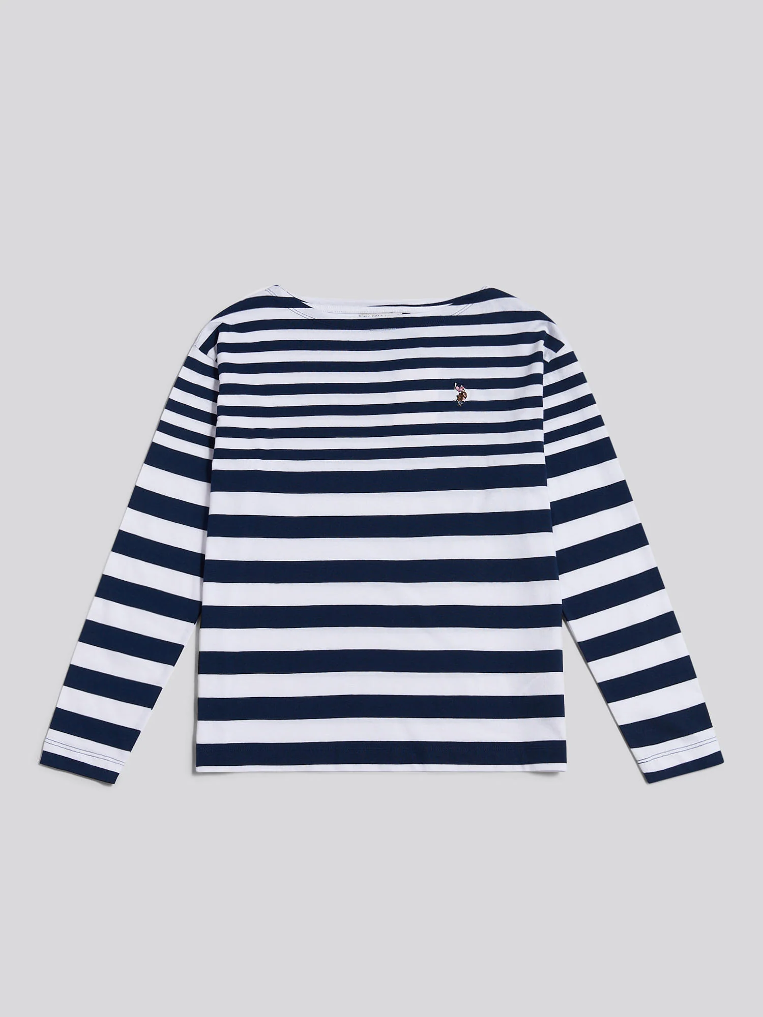 Gradient Stripe Boatneck Tee Navy Iris - Image 5