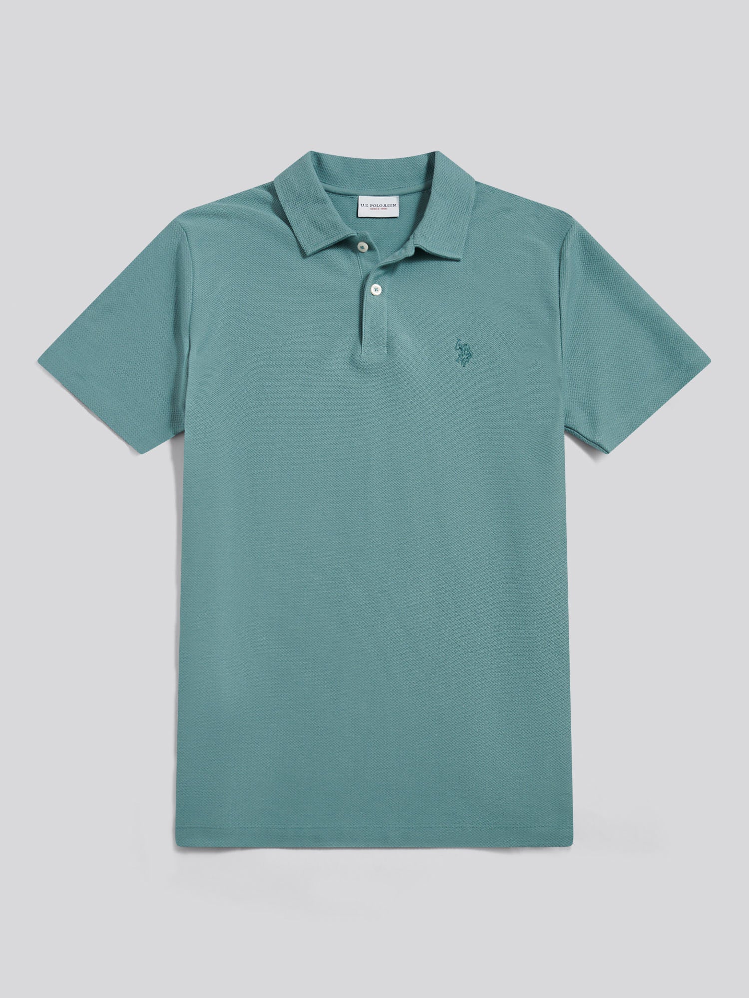 Mens Herringbone Collar Polo Shirt Arctic