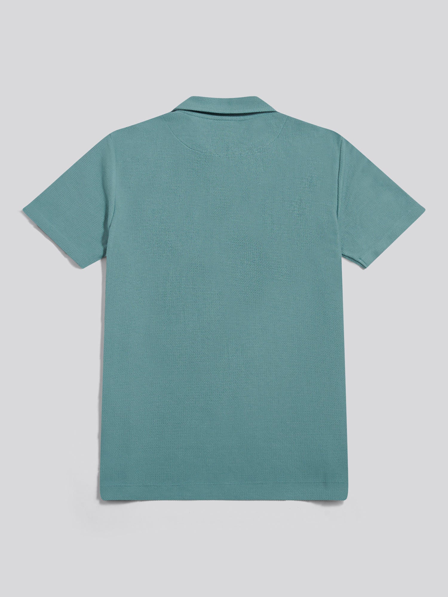 Mens Herringbone Collar Polo Shirt Arctic - Image 2