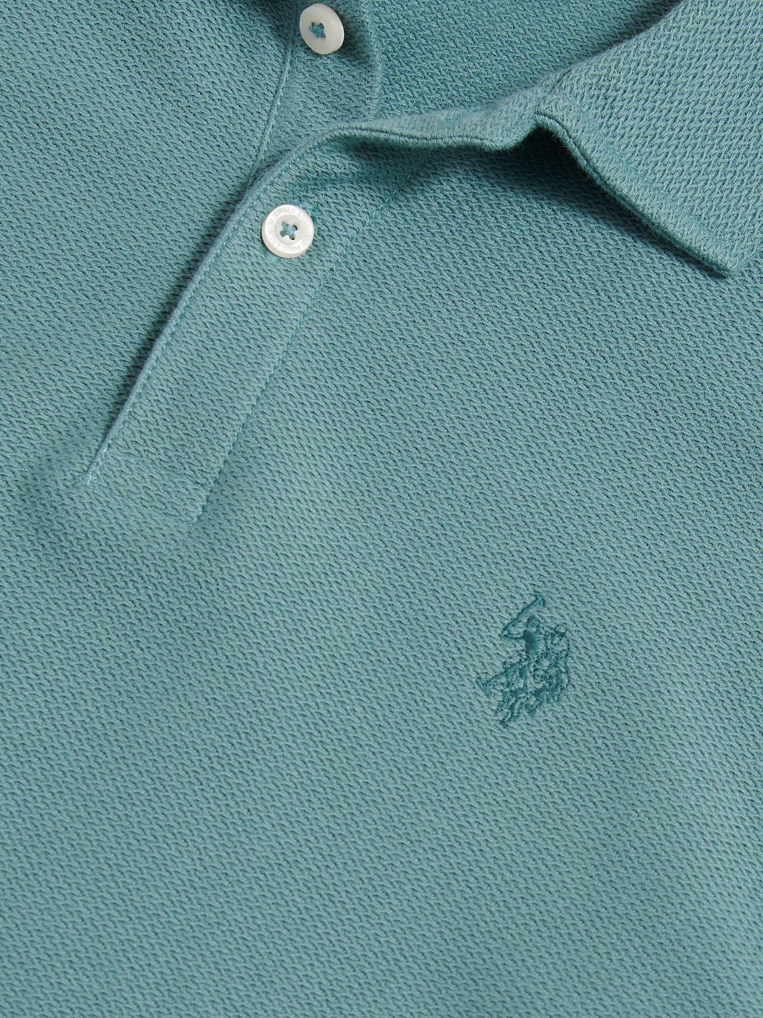 Mens Herringbone Collar Polo Shirt Arctic - Image 3