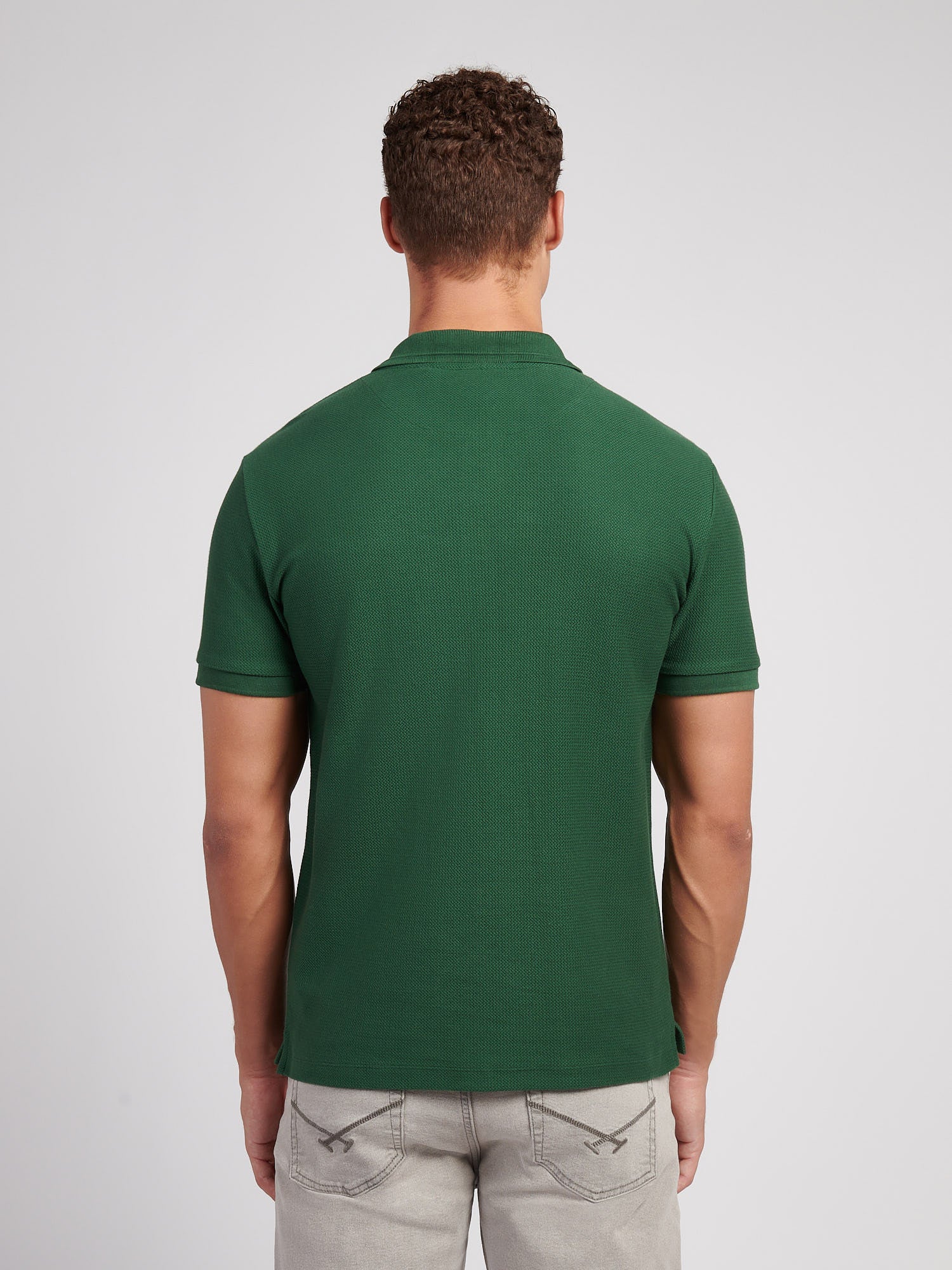 Herringbone Tekstura SS Polo Pineneedle - Image 4